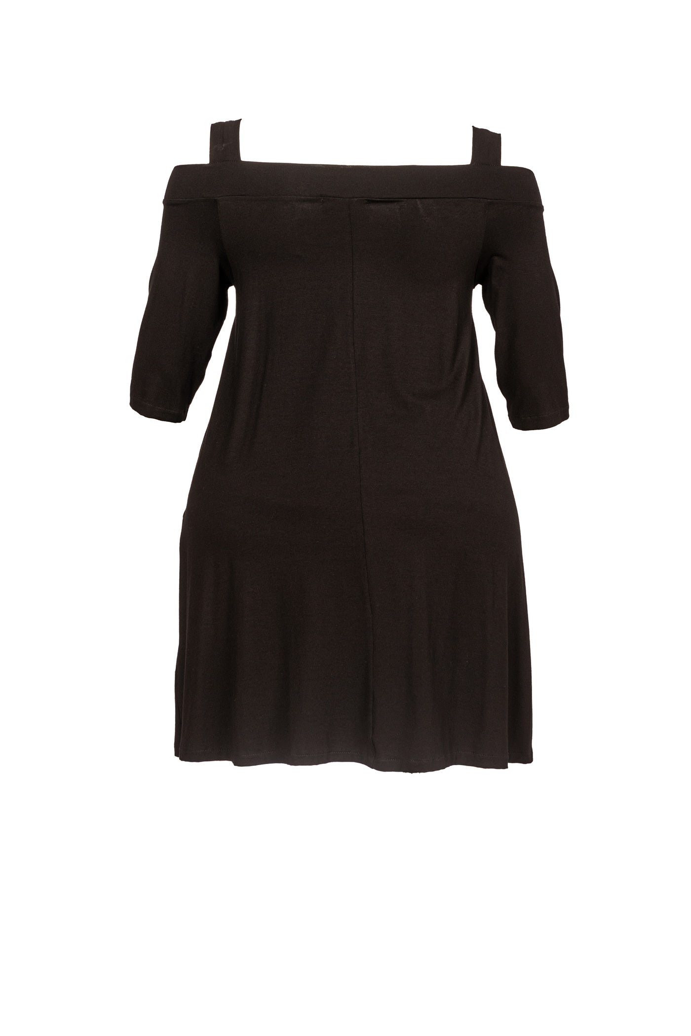 Luftiges schulterfreies Jersey-Sommerkleid, in schwarz.