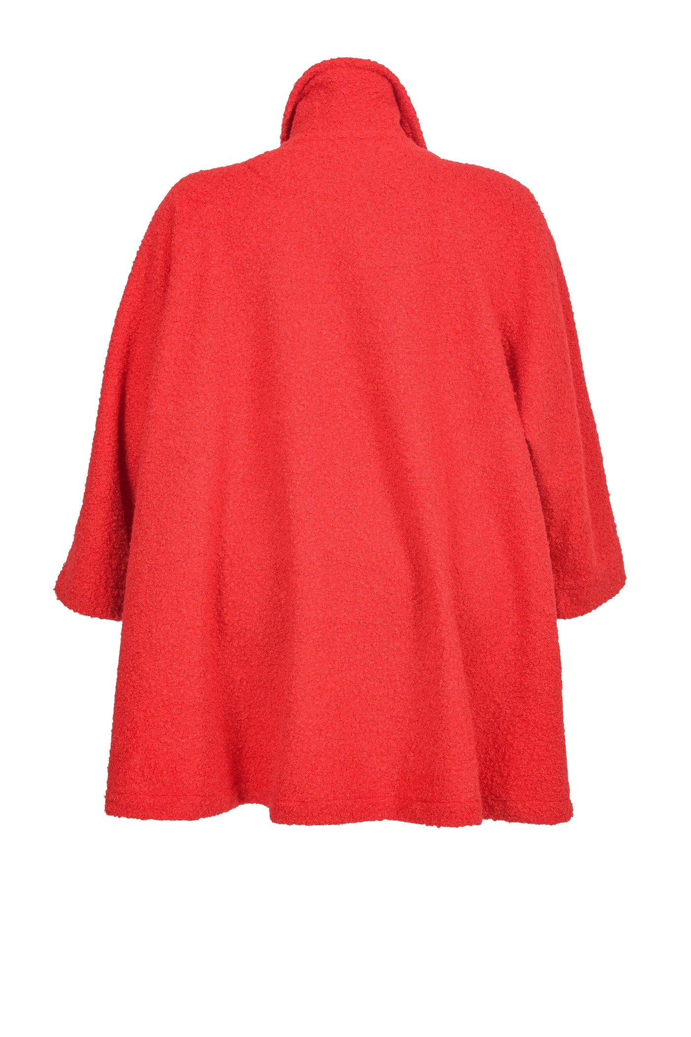 Manteau bouclé rouge – grandes tailles