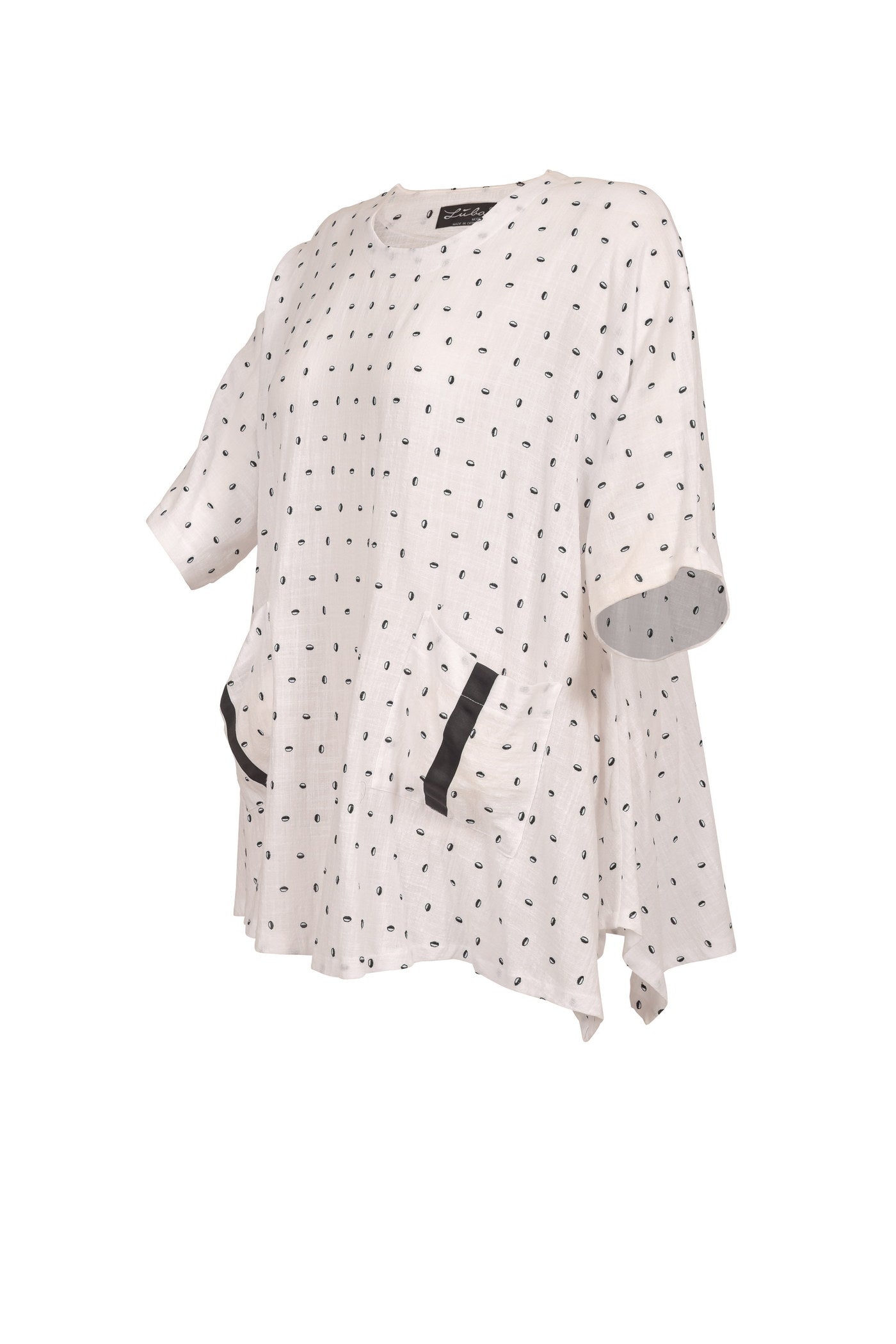 Luftige weiße Baumwoll-Tunika mit Stickerei