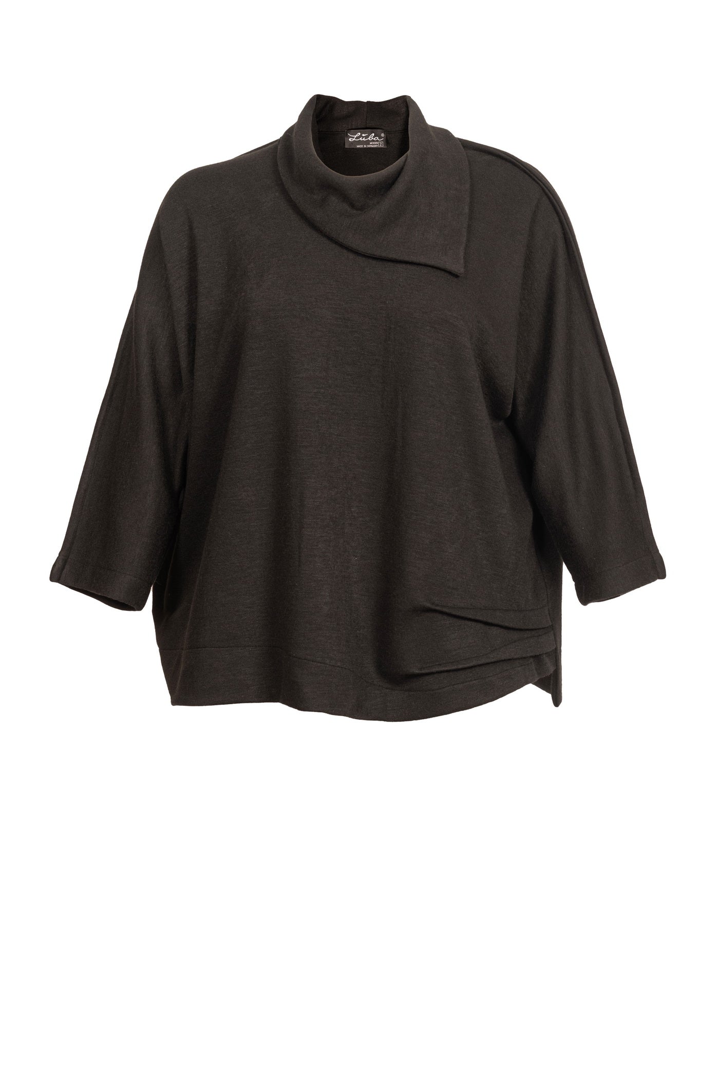 Klassischer Damen-Pullover in schwarz und ausgefallenem Kragen