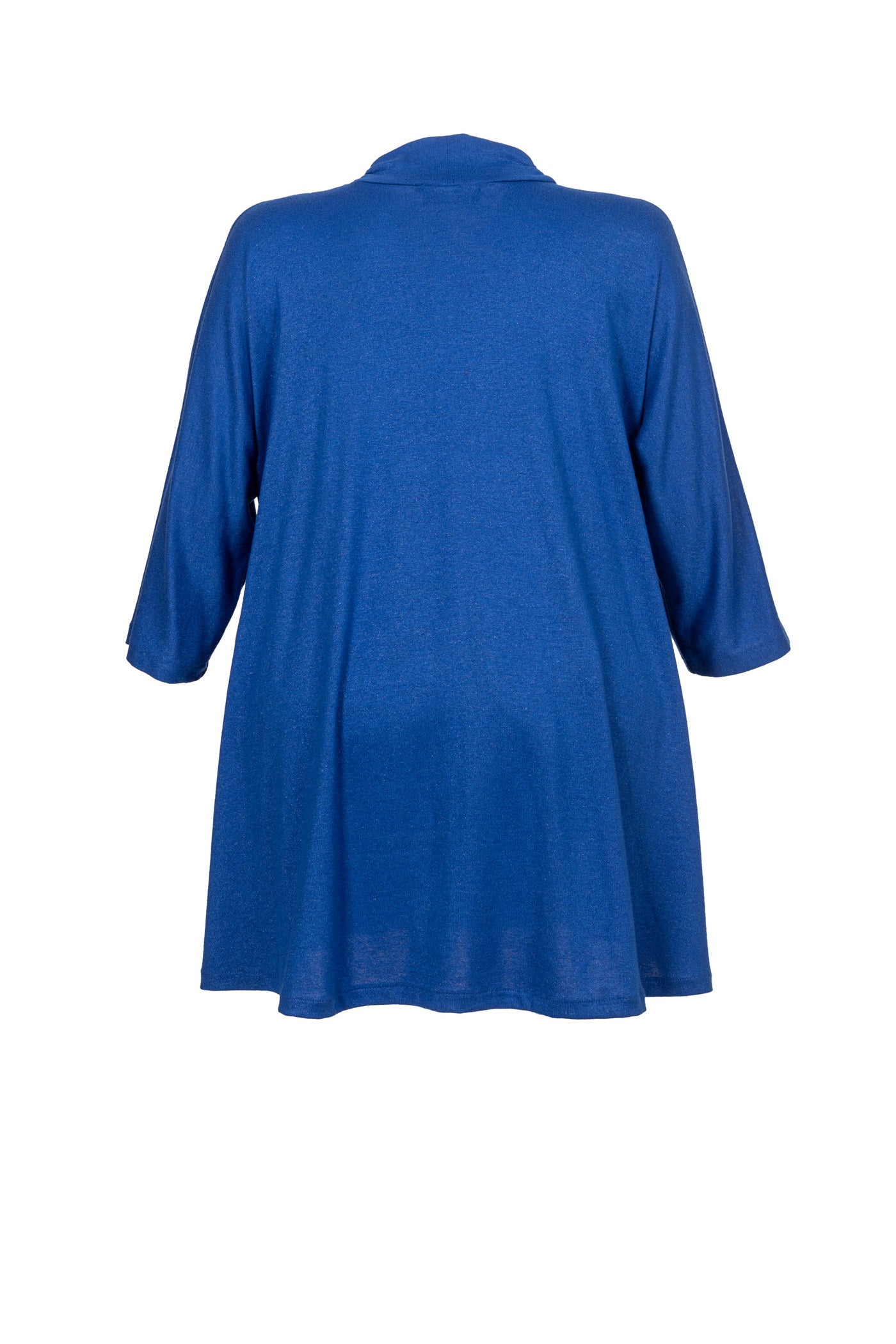 Royalblaue lange Jersey-Tunika mit Stehkragen und 2 Taschen