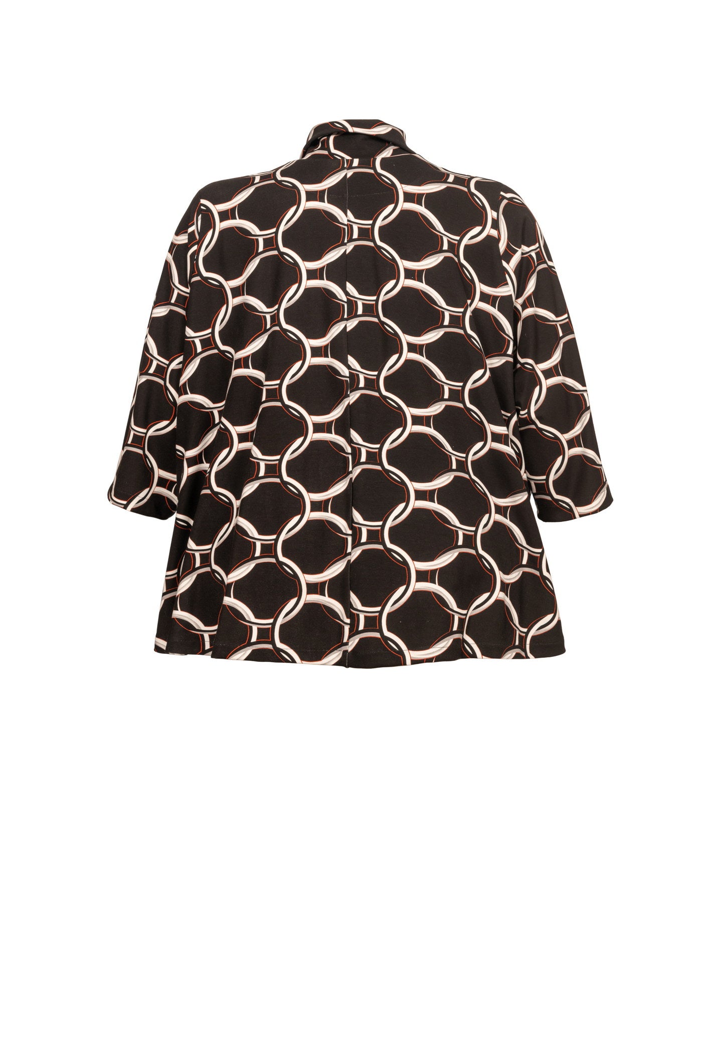 Schwarz-Weiße Jersey-Jacke mit Milano-Druck - Luba Moden