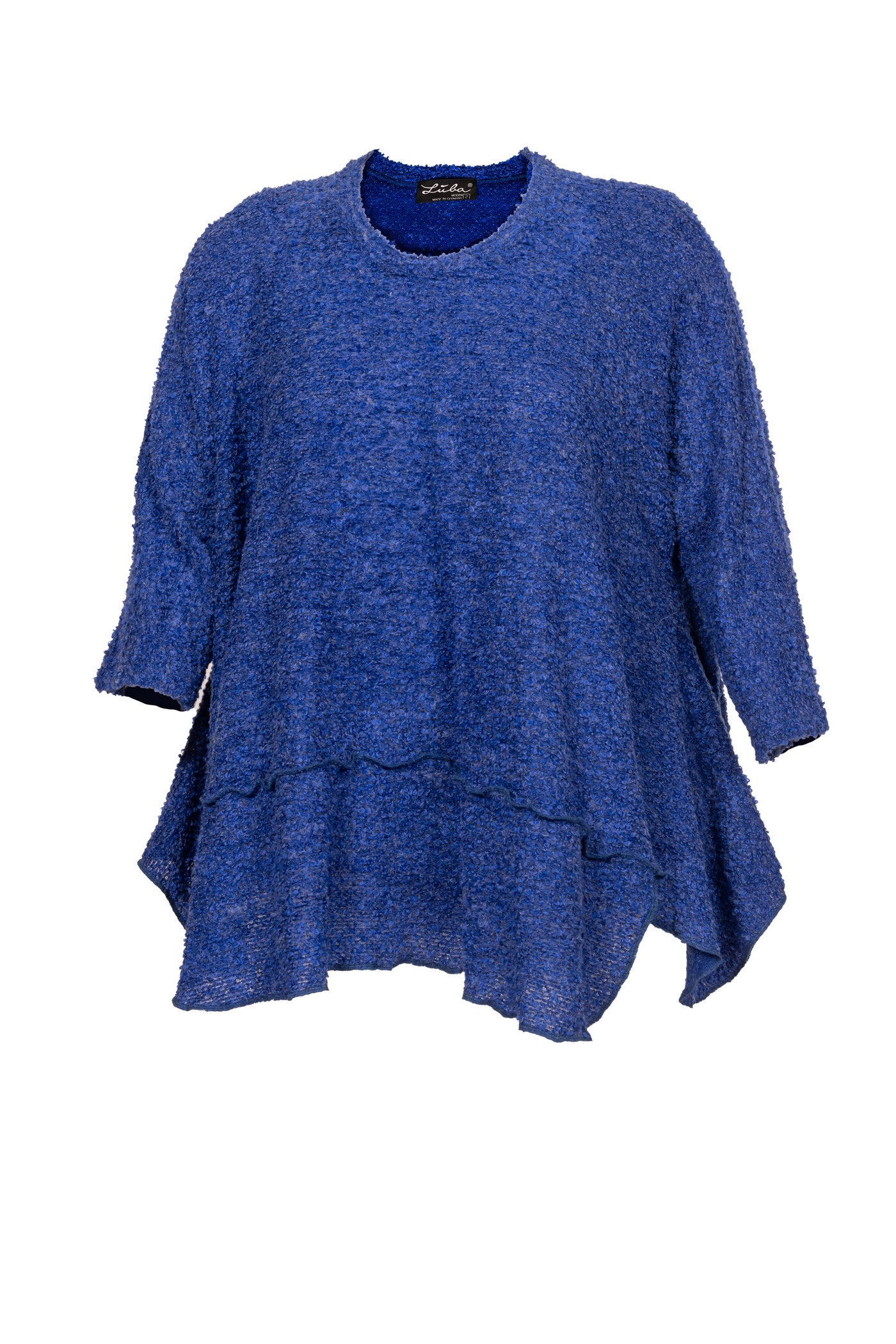 Royal-Blauer Bouclé-Pullover - Luba Moden