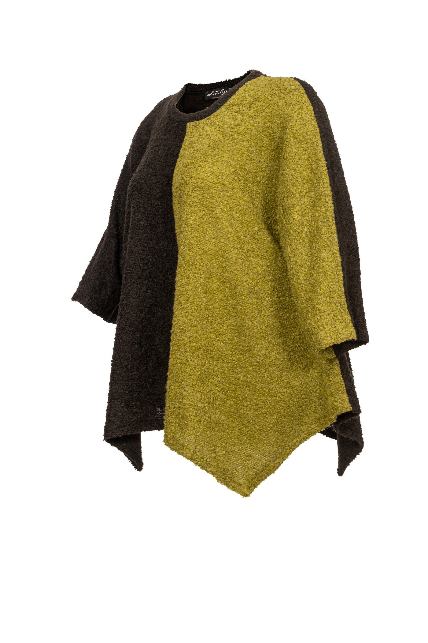 Schwarz-Grüner Bouclé-Pullover - Luba Moden
