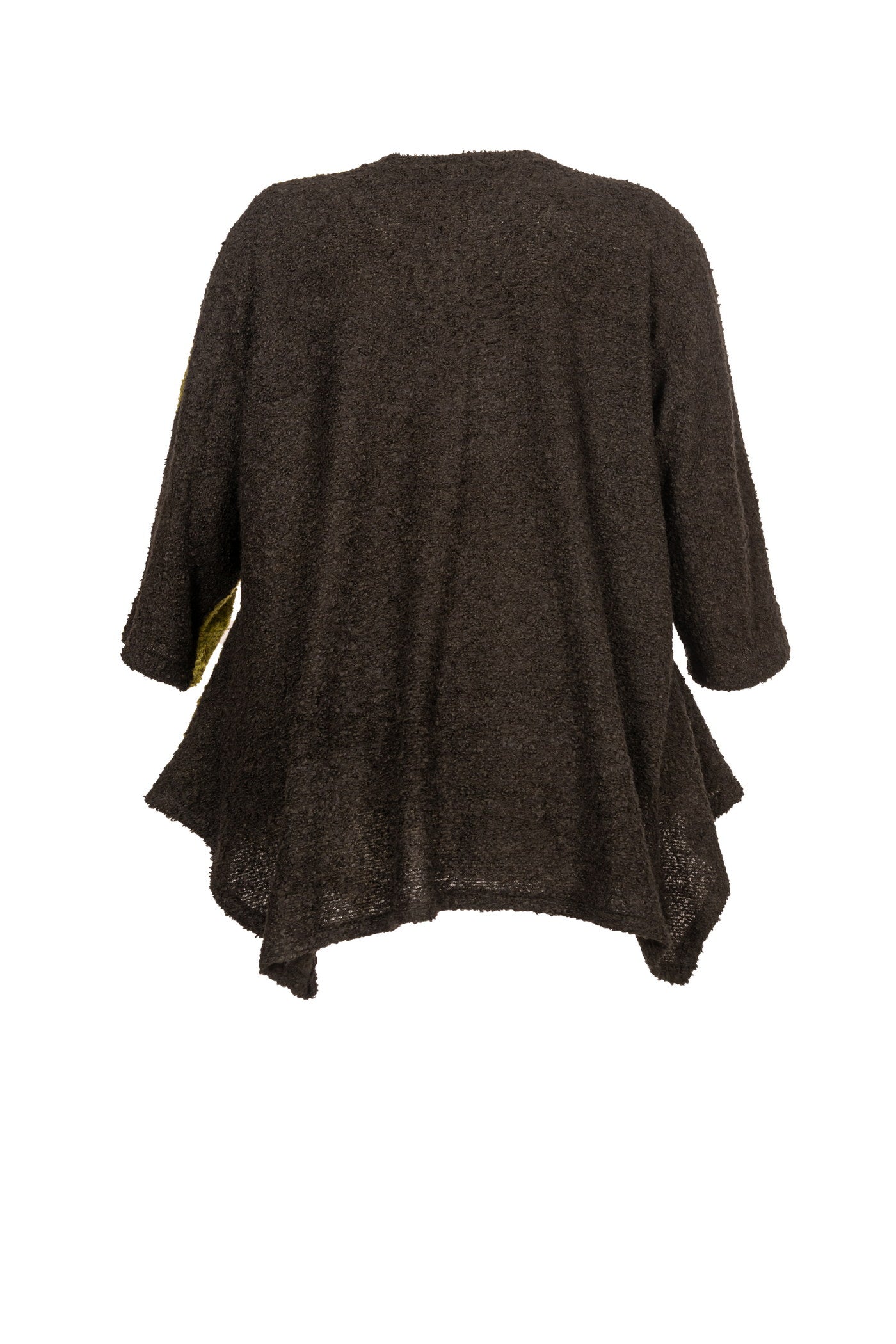 Schwarz-Grüner Bouclé-Pullover - Luba Moden