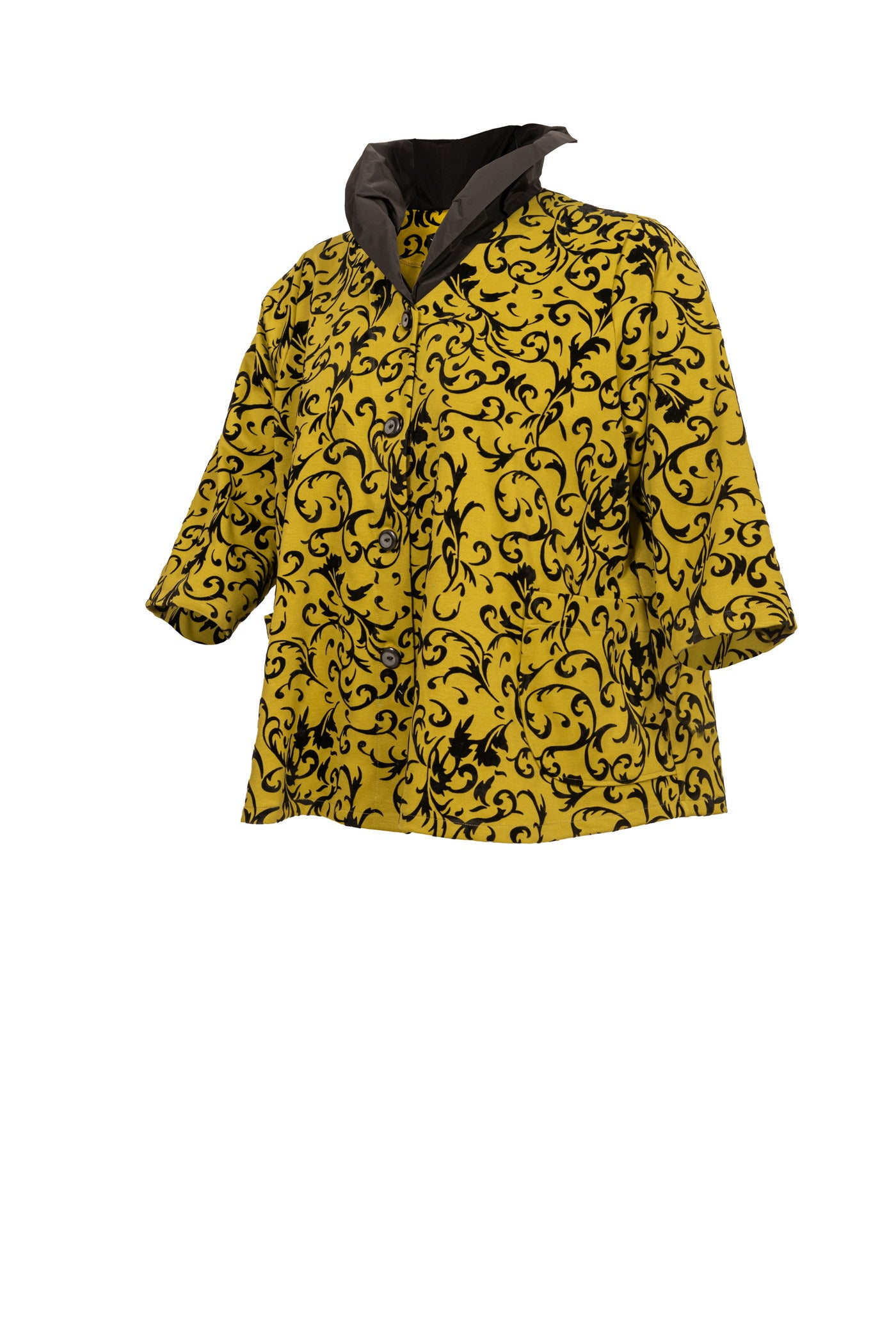 Apfelgrüne Jersey-Jacke mit Milano-Flock-Muster - Luba Moden