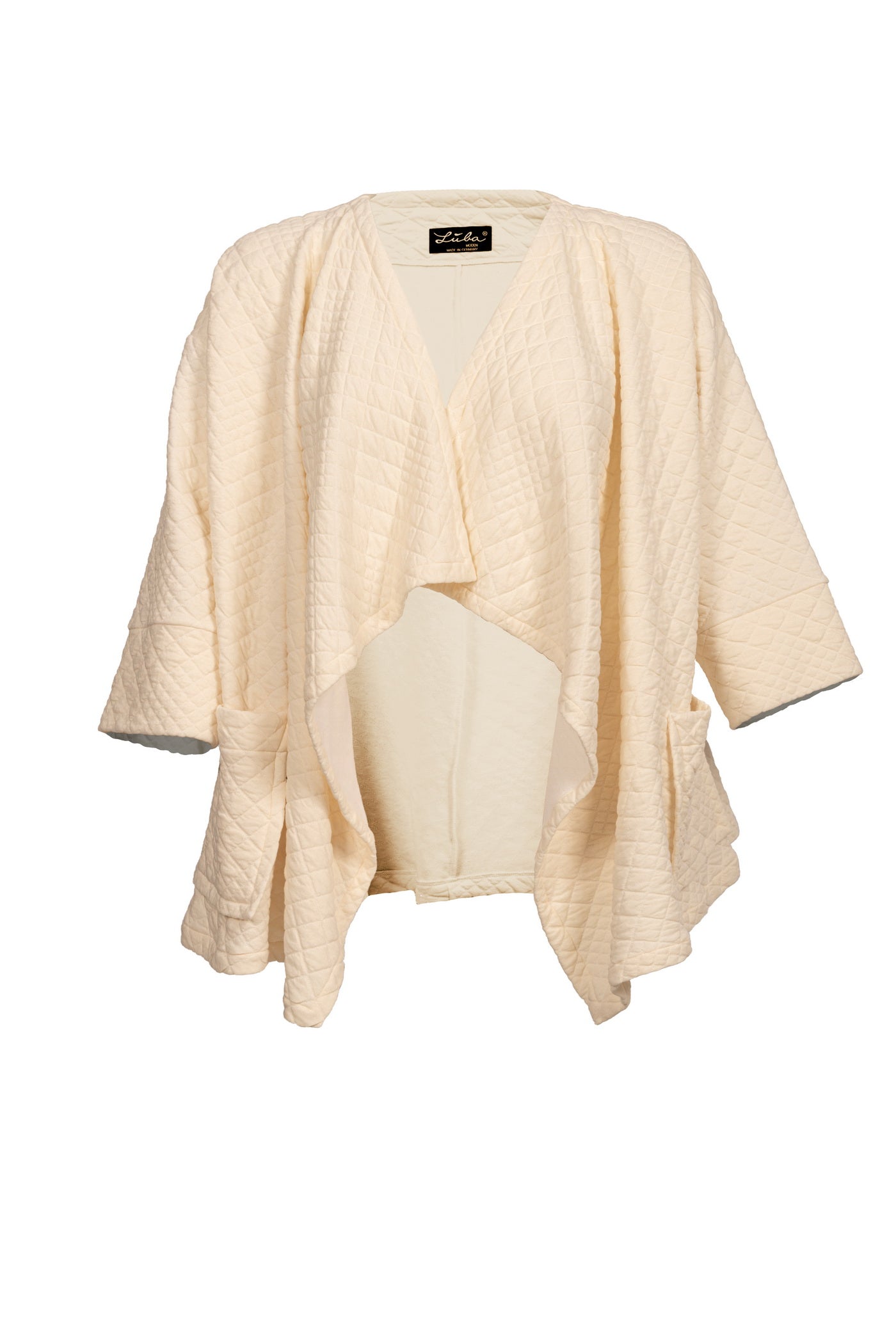 Wollweiße oversized Jacquard-Jacke