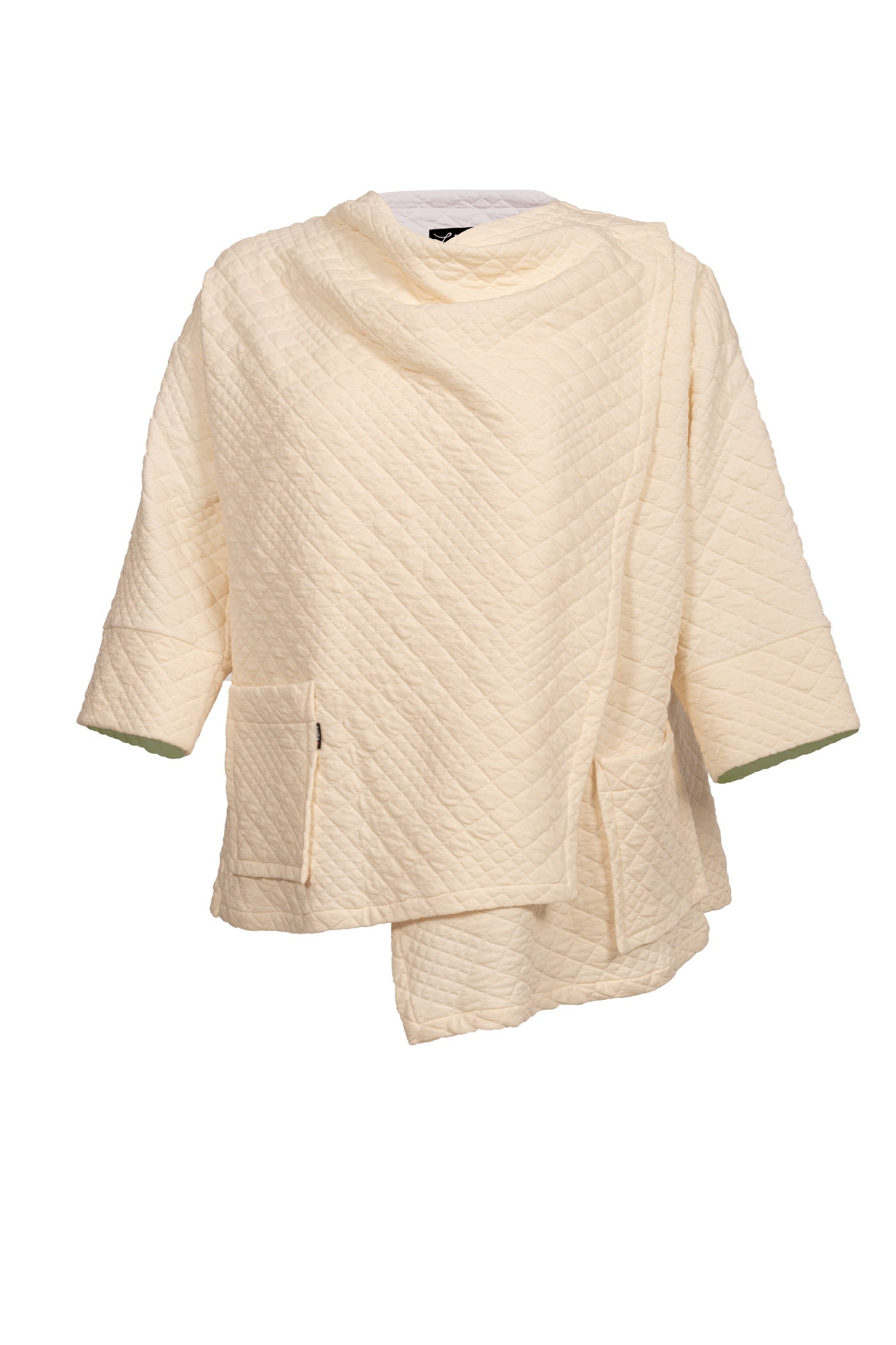 Wollweiße oversized Jacquard-Jacke