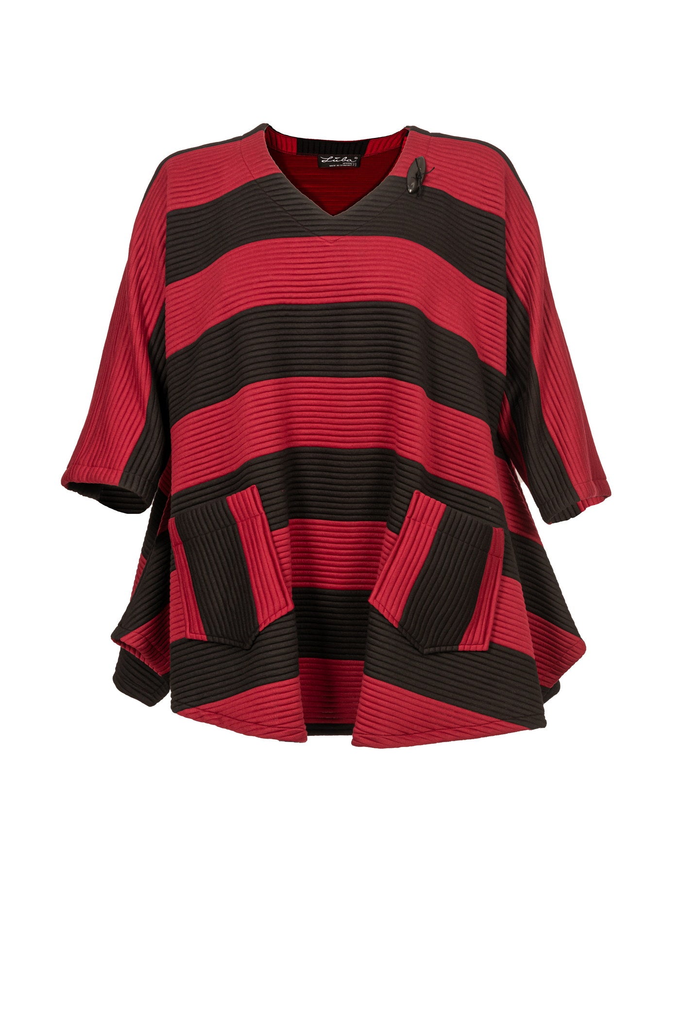 Bordeaux-Schwarzer Pullover - Luba Moden