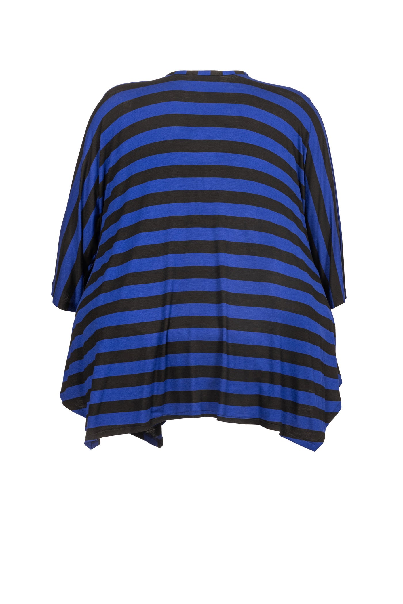 Blau-schwarz gestreifte Jersey-Viskose Tunika. - Luba Moden
