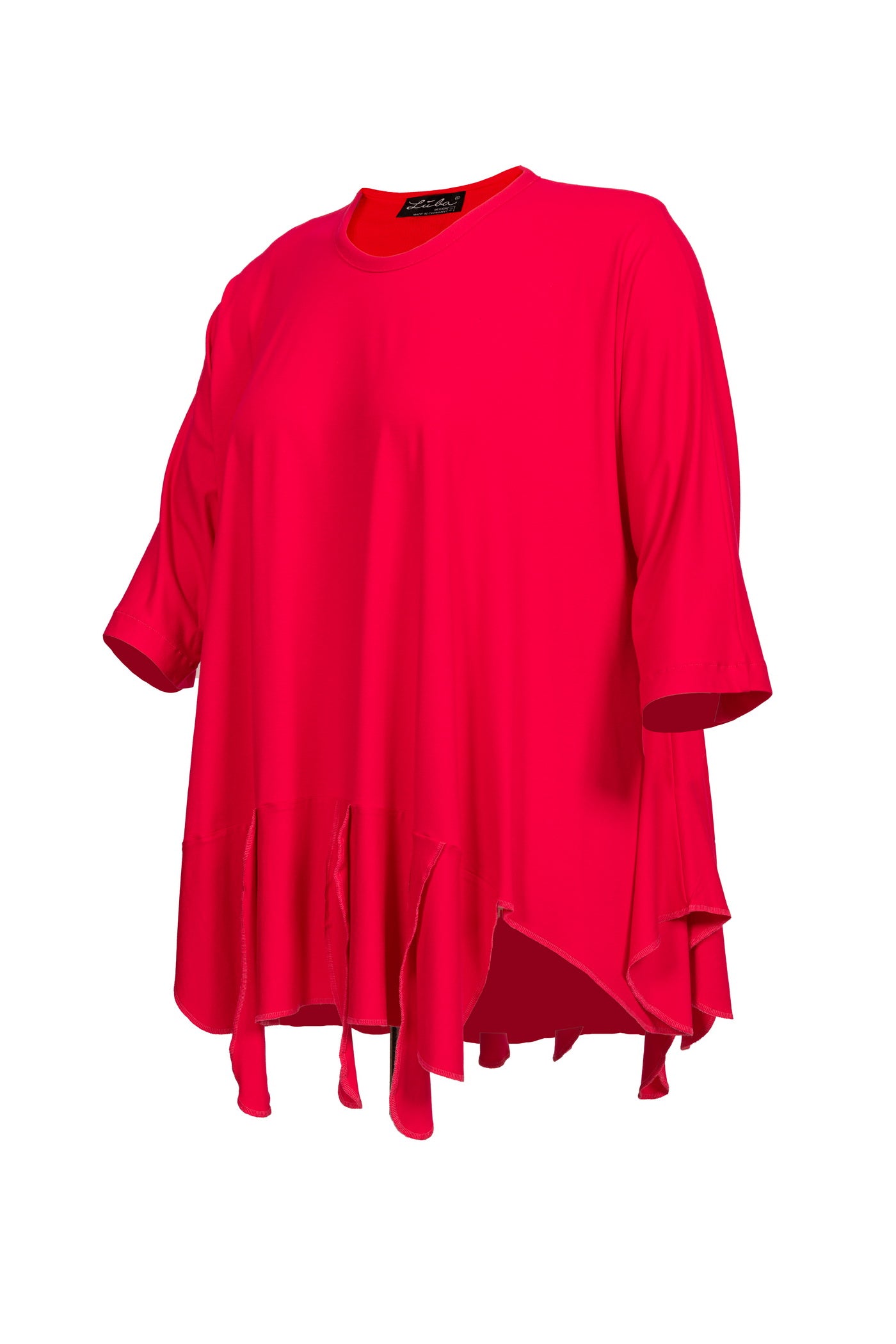 Pinke Jersey-Tunika mit Dekorbänder - Luba Moden