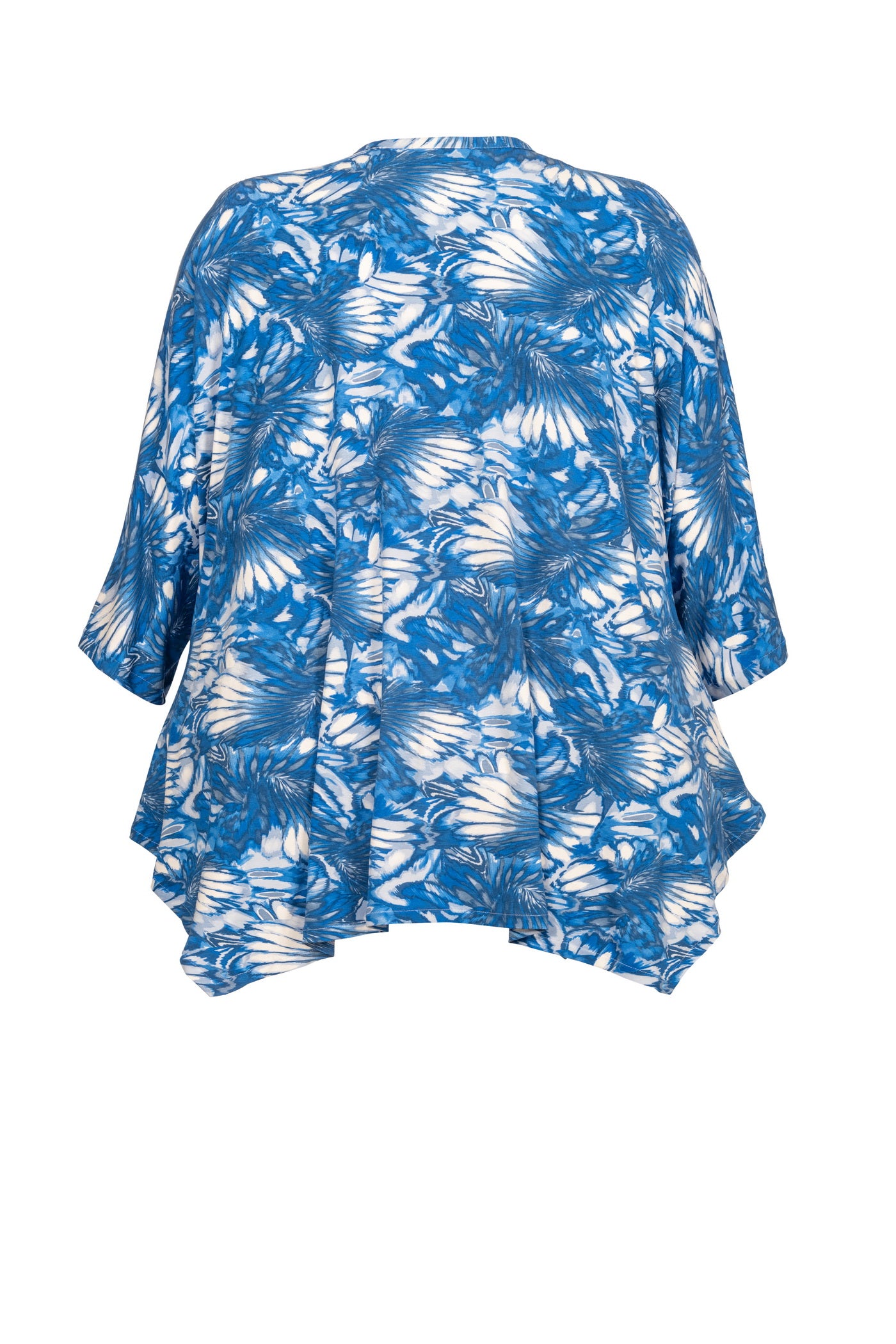 Jersey-Tunika mit blau-weißem Flower-Print - Luba Moden