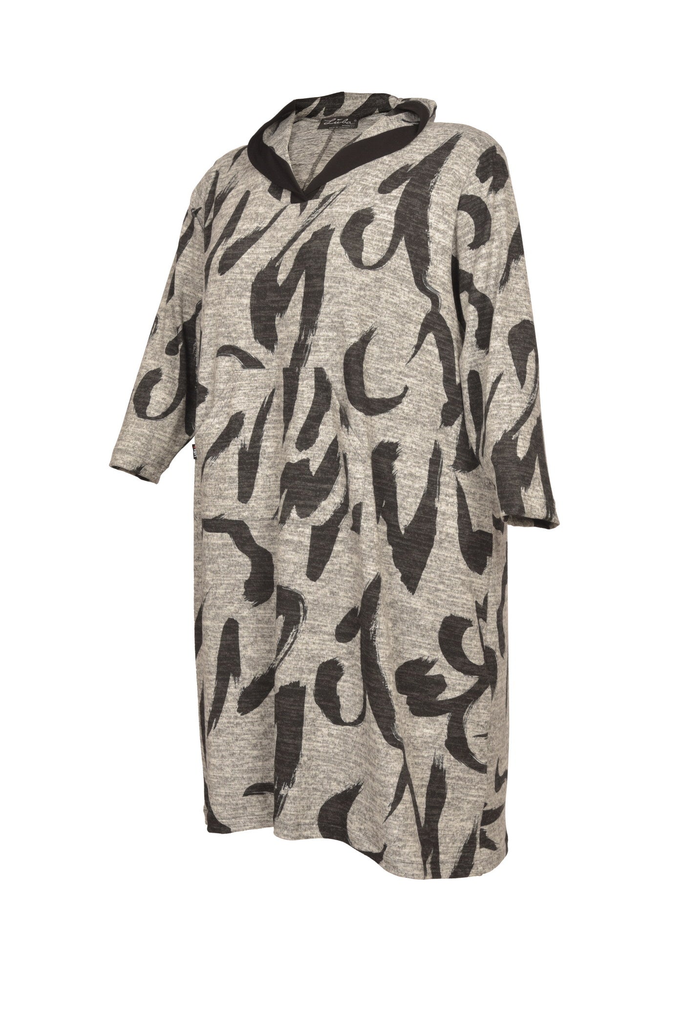 Jersey Kapuzenkleid mit langem Arm und 2 praktischen Taschen.