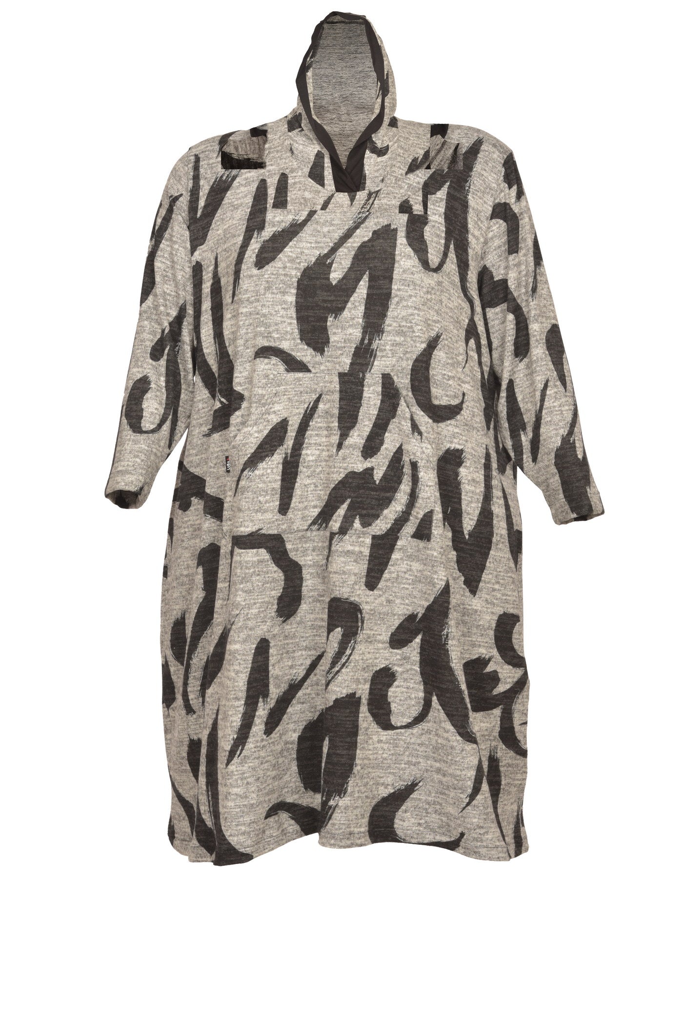 Jersey Kapuzenkleid mit langem Arm und 2 praktischen Taschen.