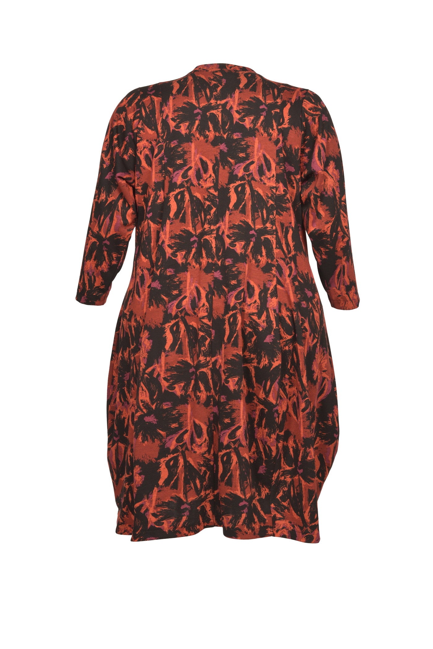 Extravagantes Jacquard-Kleid mit ballonförmigem Rock und 2 Taschen.