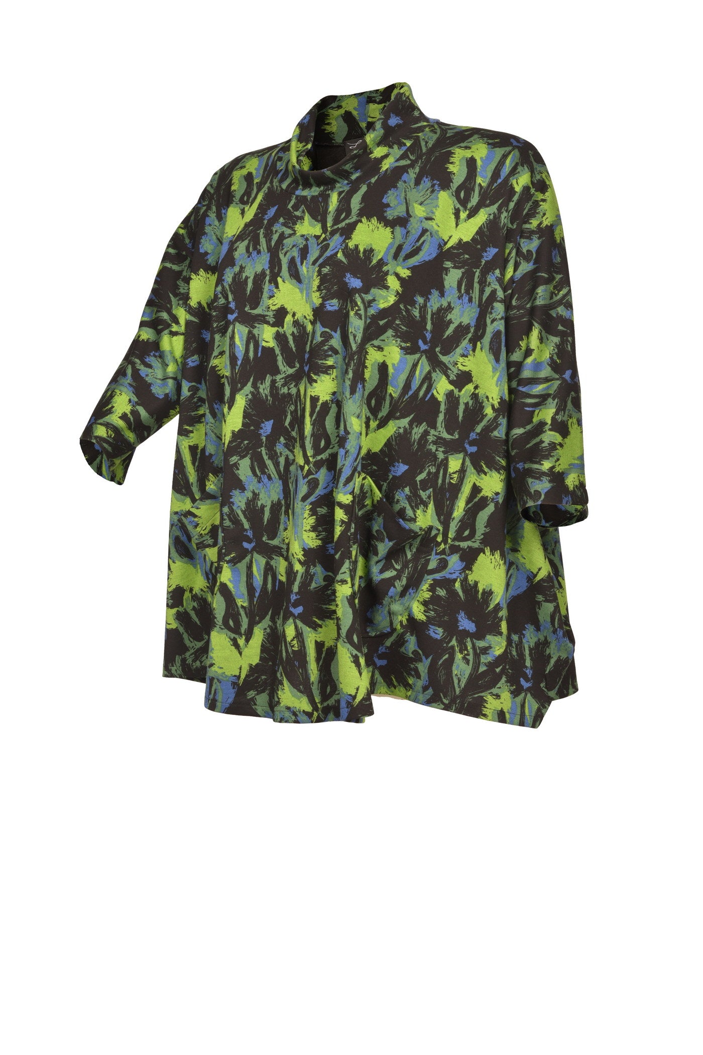 Elegante Jersey-Tunika mit besonderem Kragen.