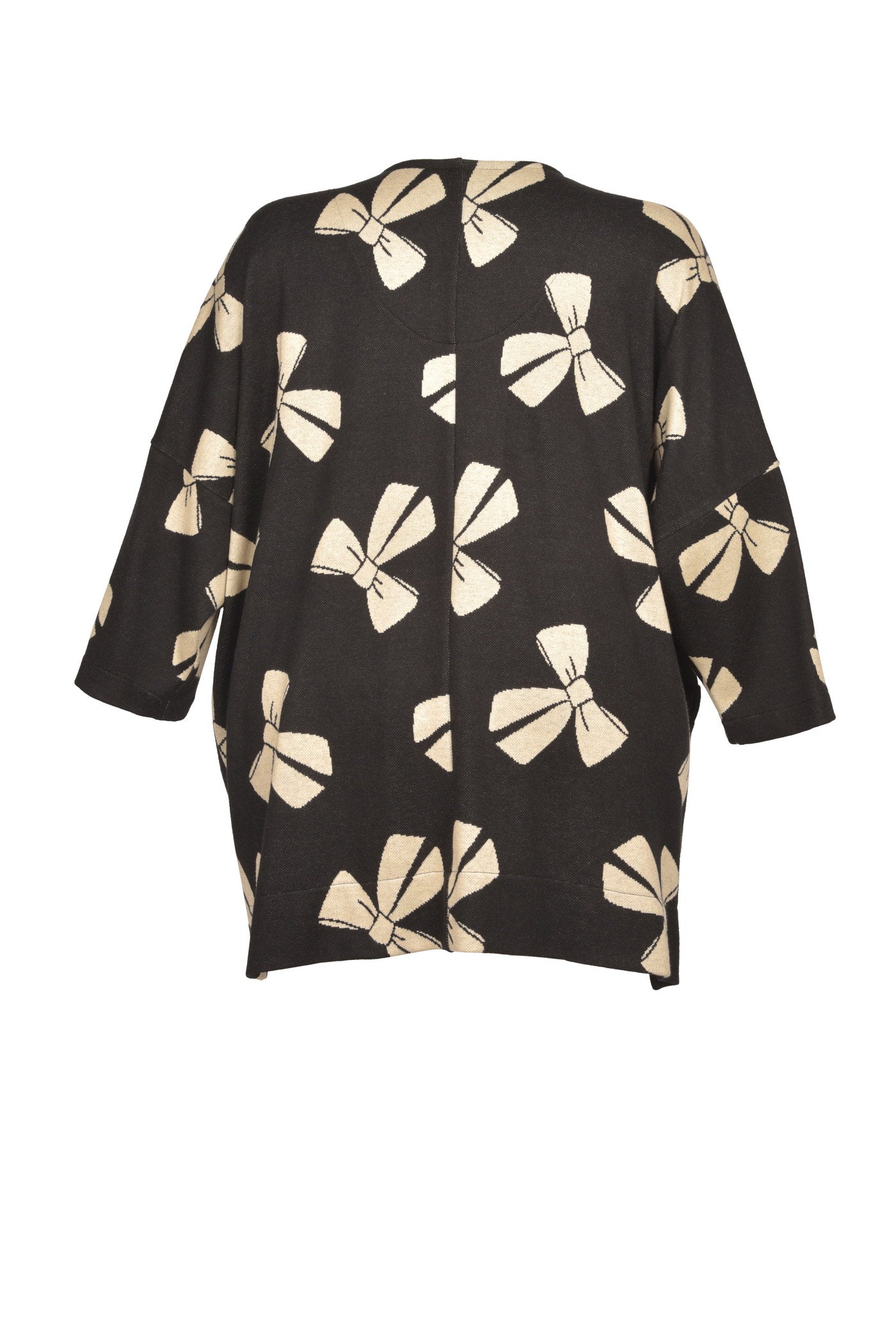 Acrylic white tunic with V-neck and hem