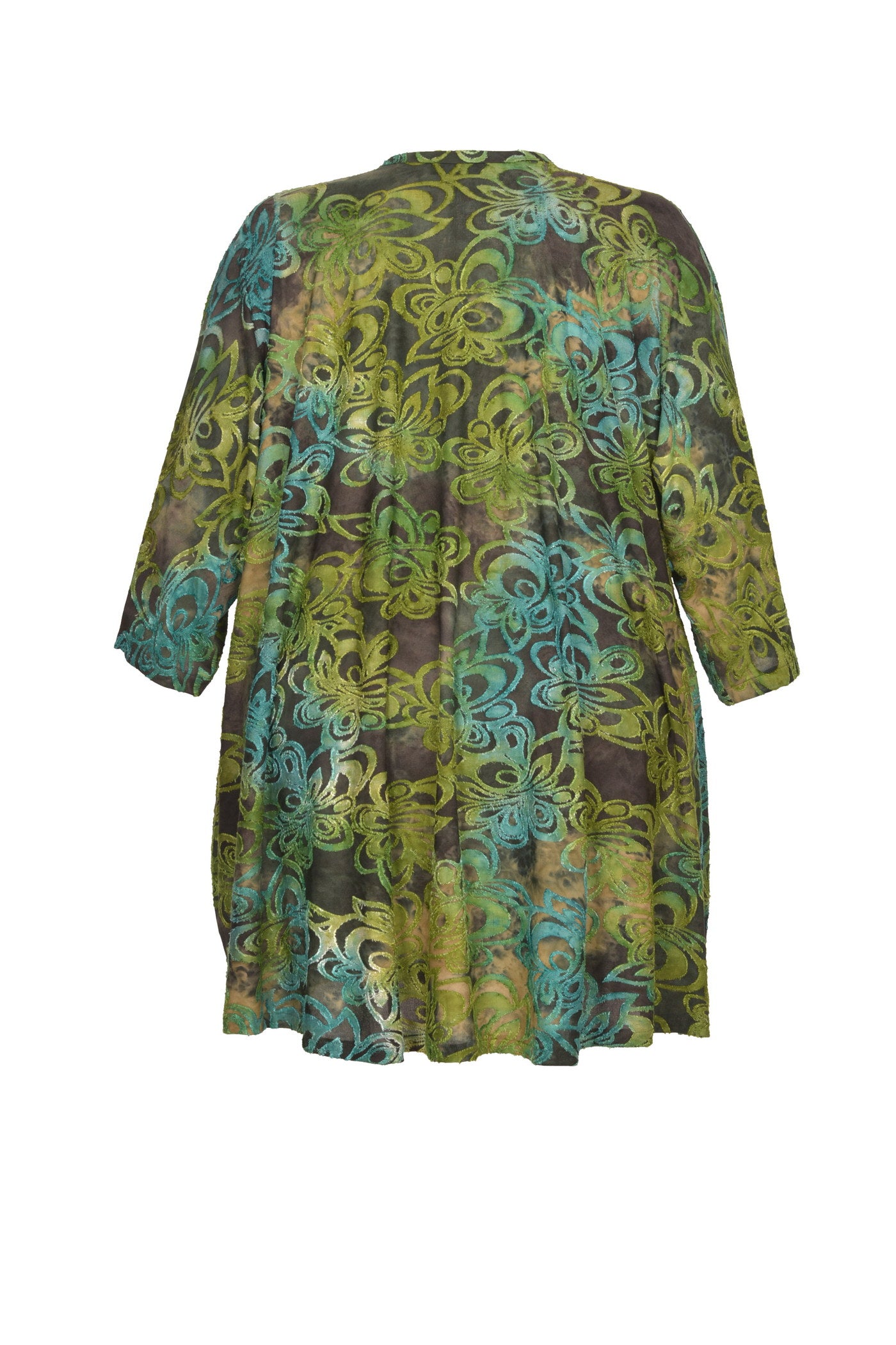 Ausgefallene Ausbrenner Tunika mit ballonförmigen Rockteil.