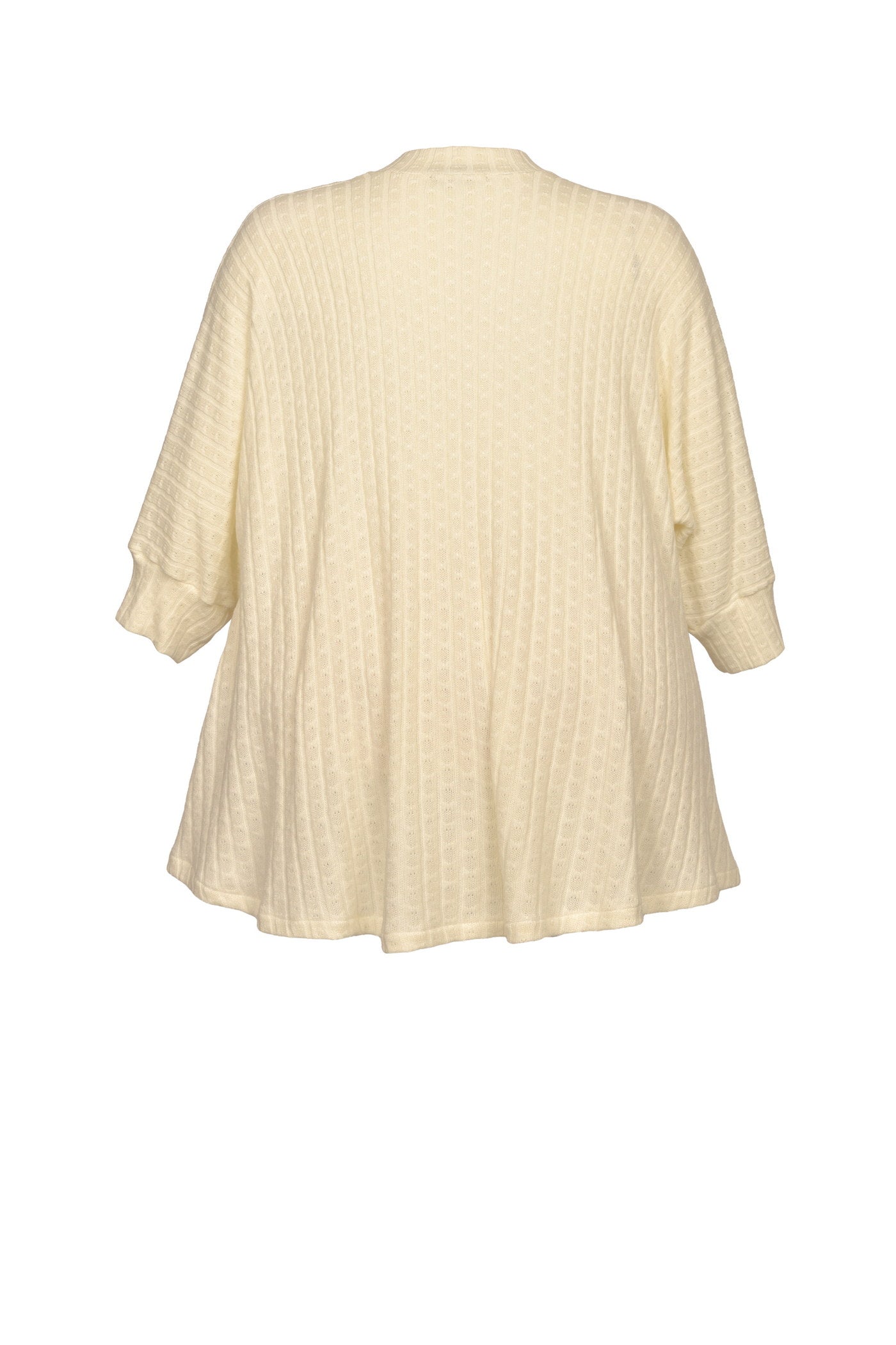 Aktueller wollweißer Pullover mit Muster.