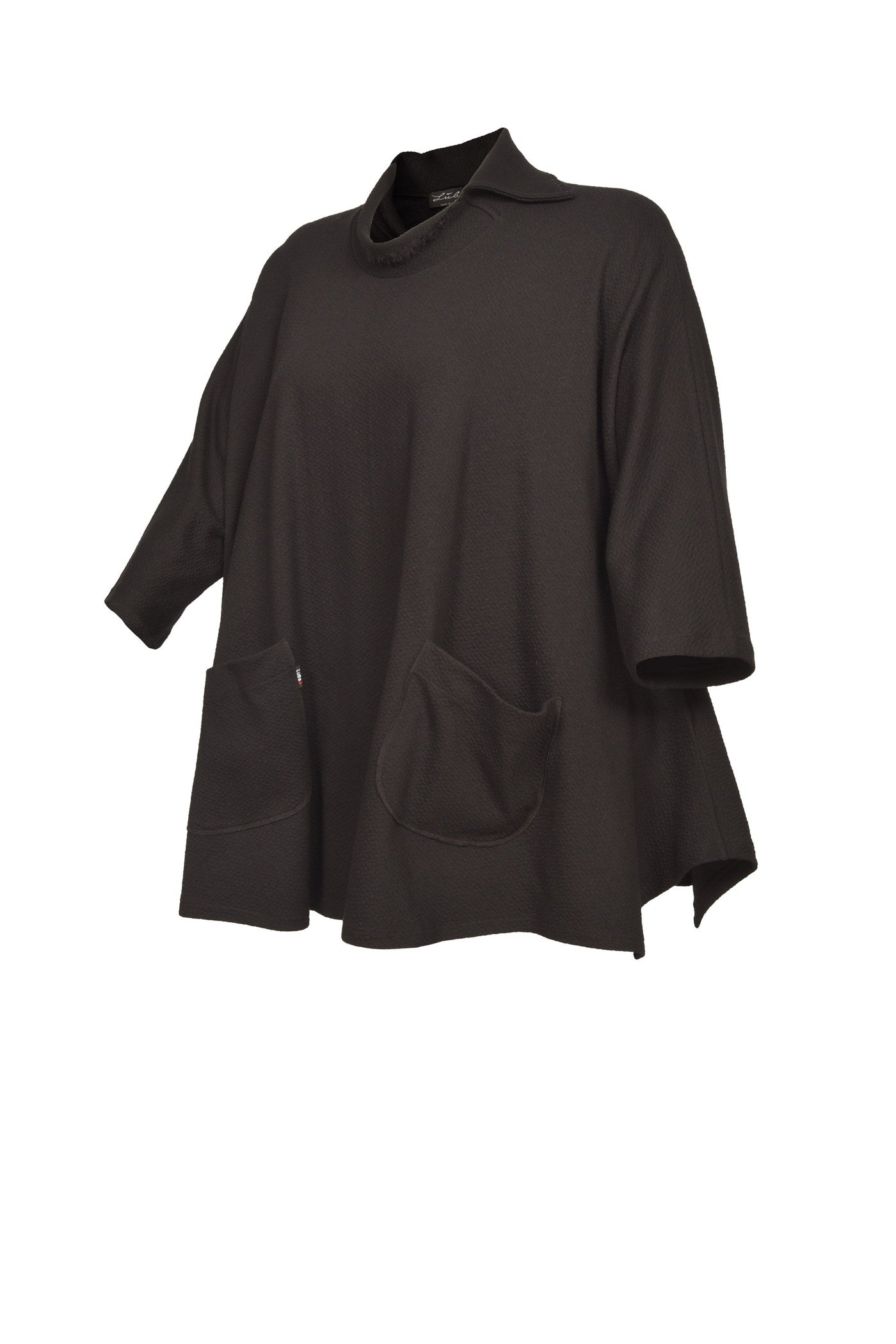 Elegante Baumwoll-Jaquard-Tunika mit besonderem Kragen.