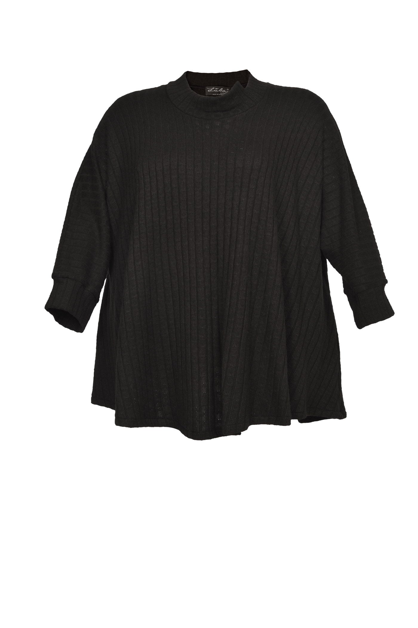 Aktueller schwarzer Pullover mit Muster.