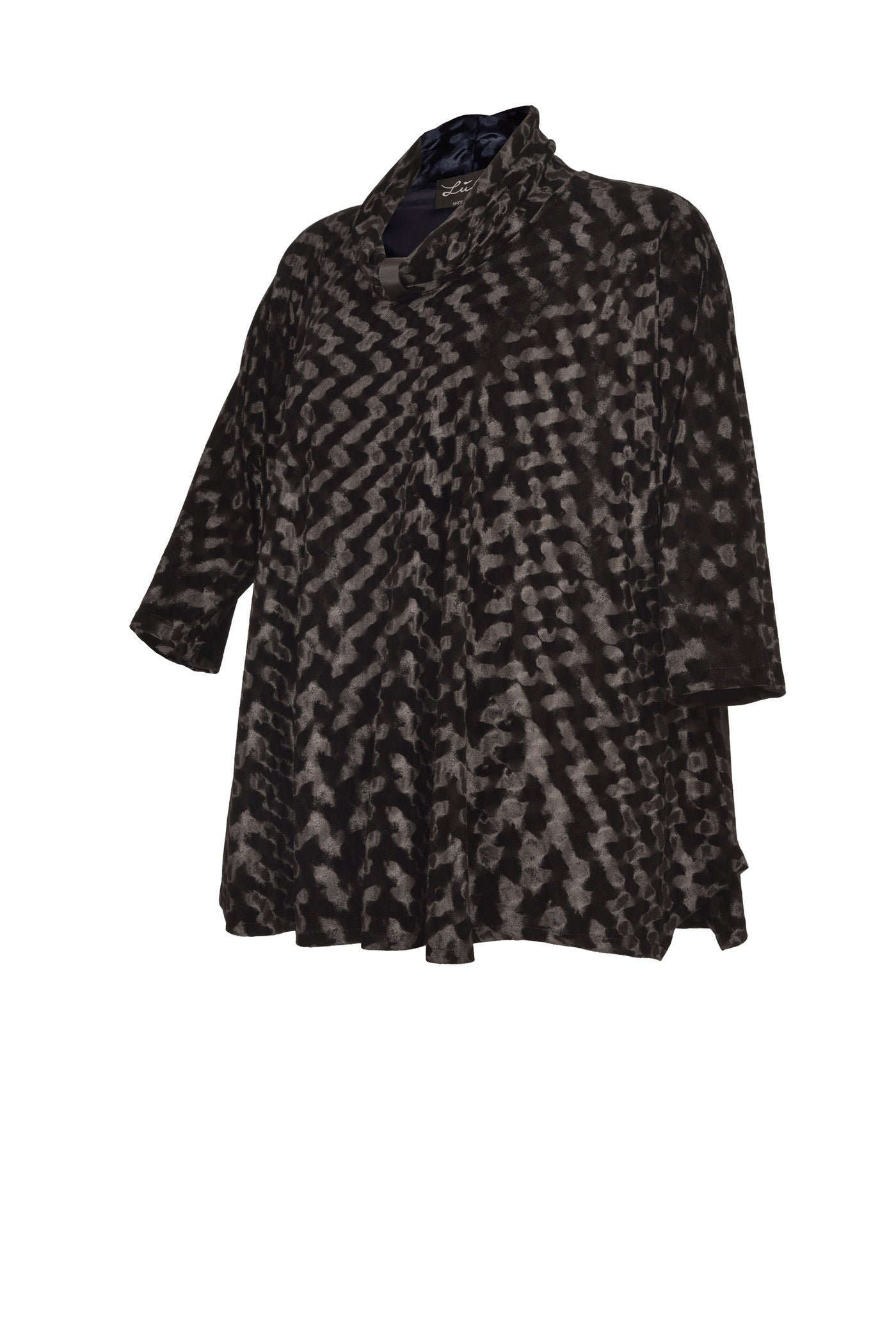 Elegante Pannesamt-Tunika in schwarz.