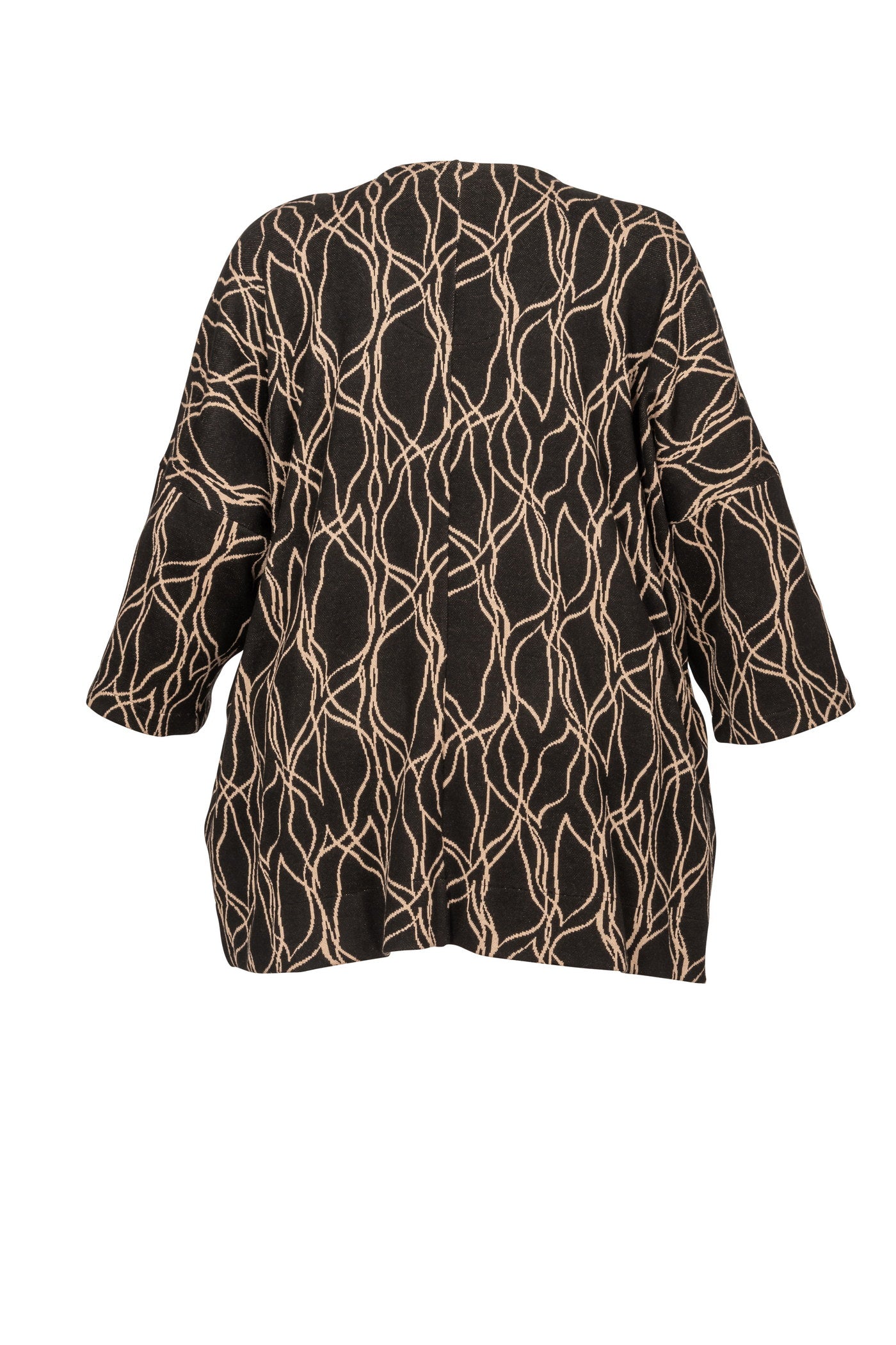 Acrylic white tunic with V-neck and hem