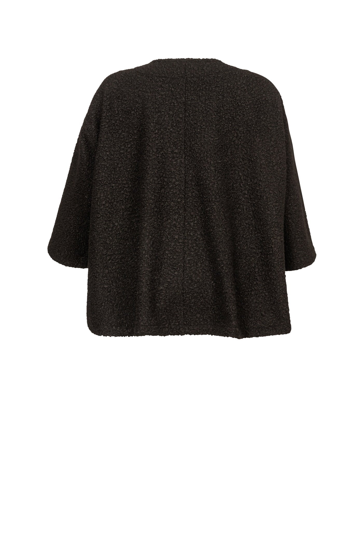 Acrylic white tunic with V-neck and hem