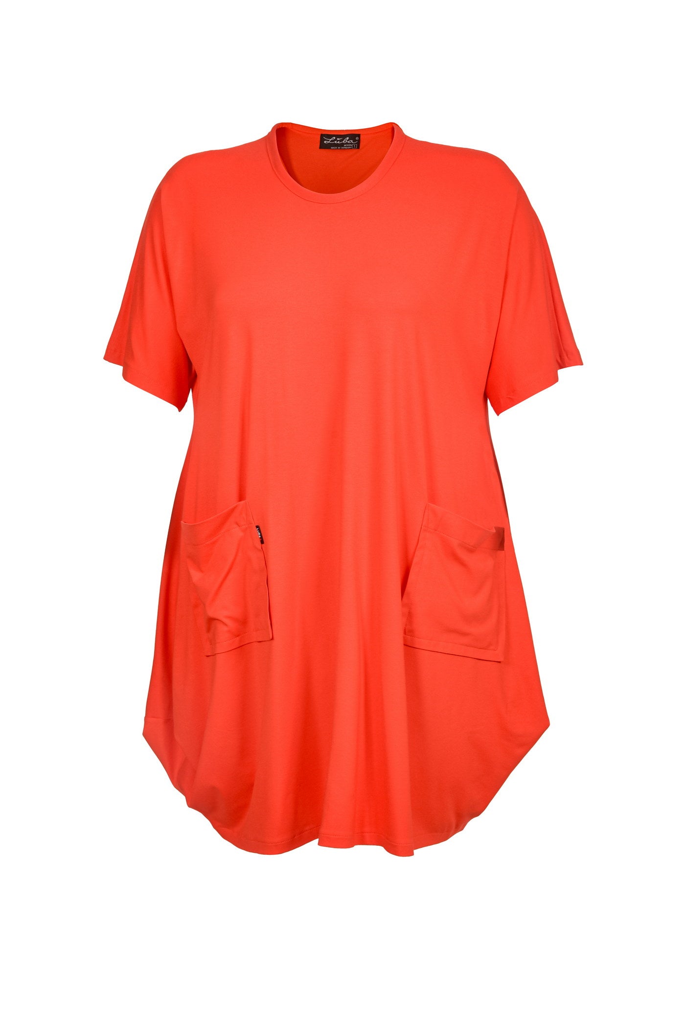 Viskose-Jersey-Tunika – lang & modern mit Ballon-Saum.