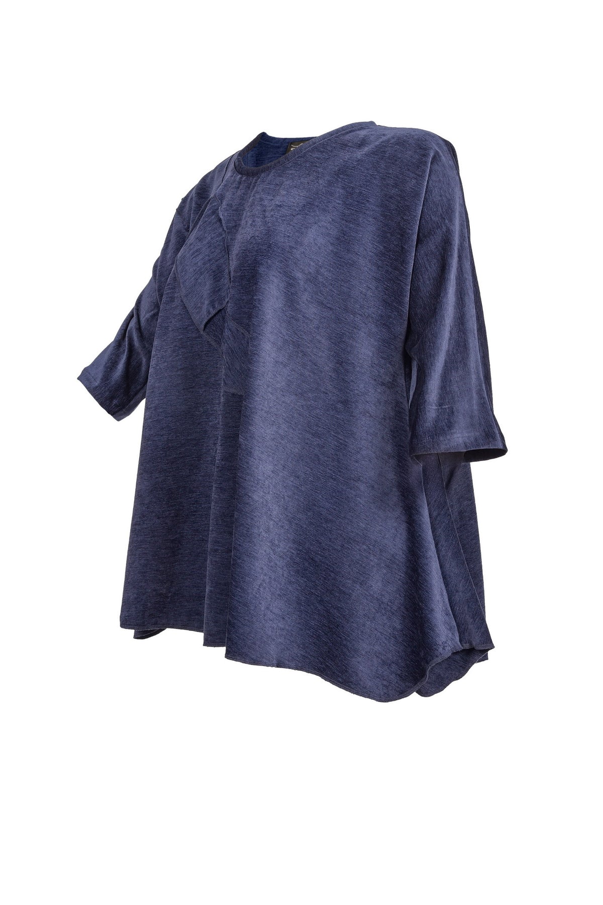 Tunique en viscose noire avec col en V – grandes tailles