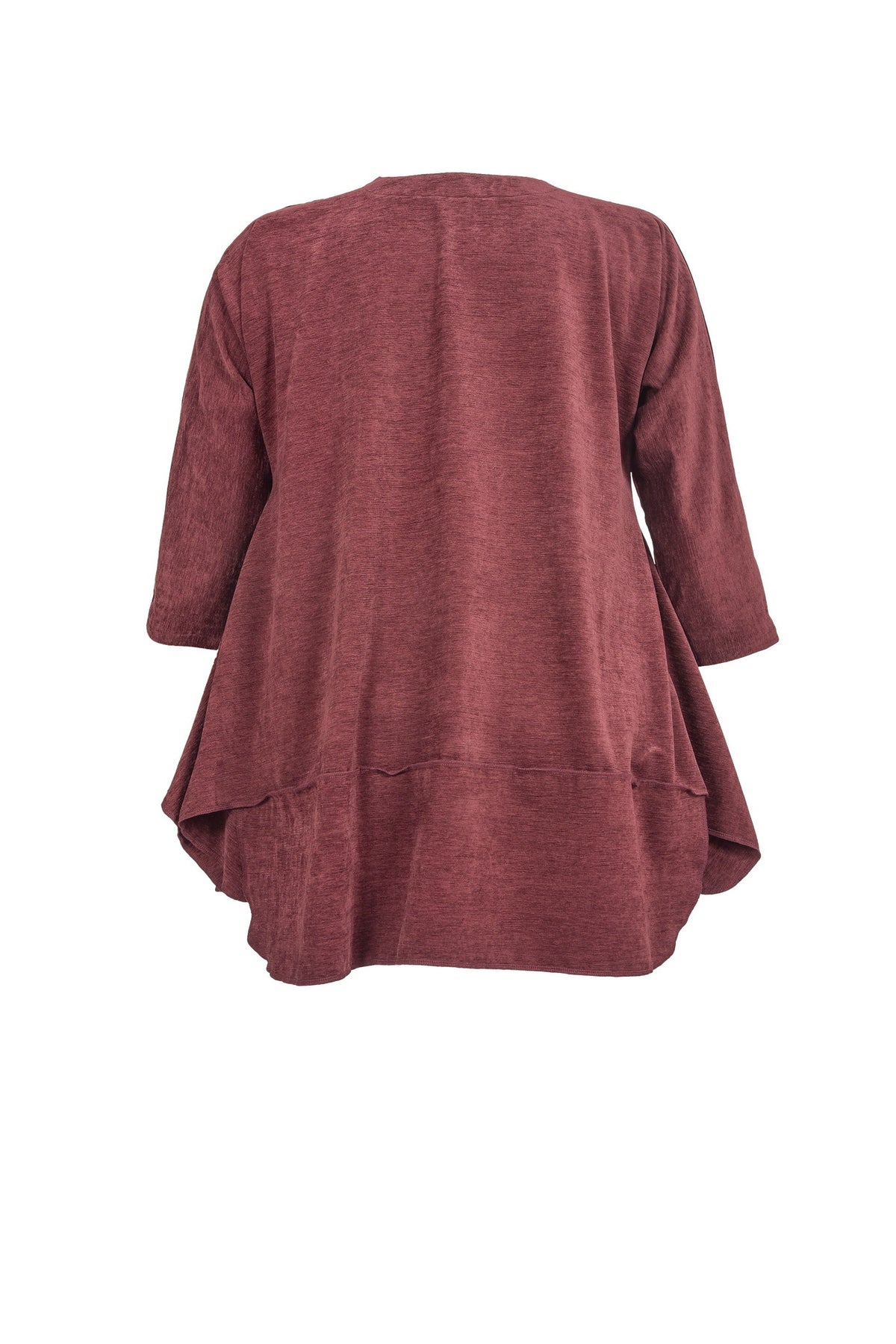 Tunique en viscose noire avec col en V – grandes tailles