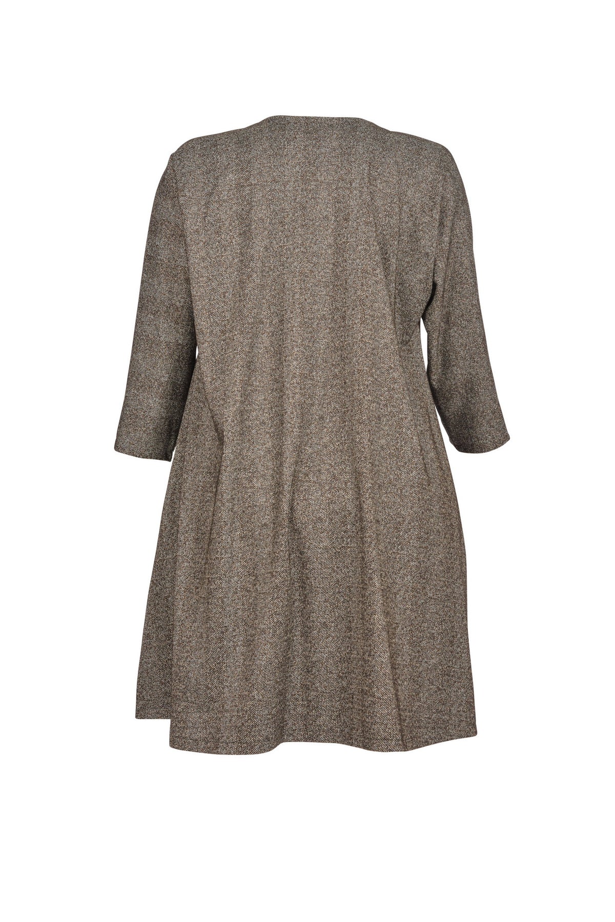 Braune lange Jacquard-Tunika - große Größen