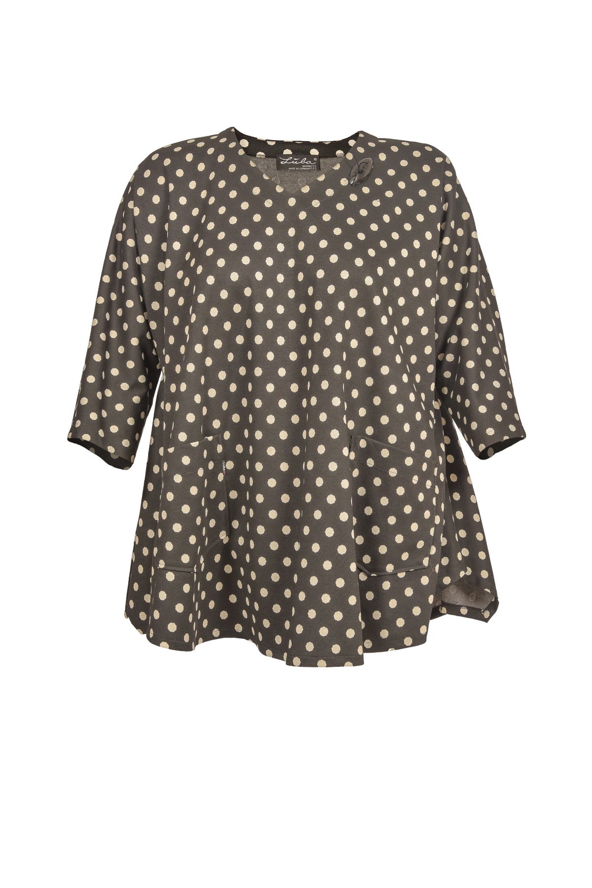 Tunique en viscose noire avec col en V – grandes tailles