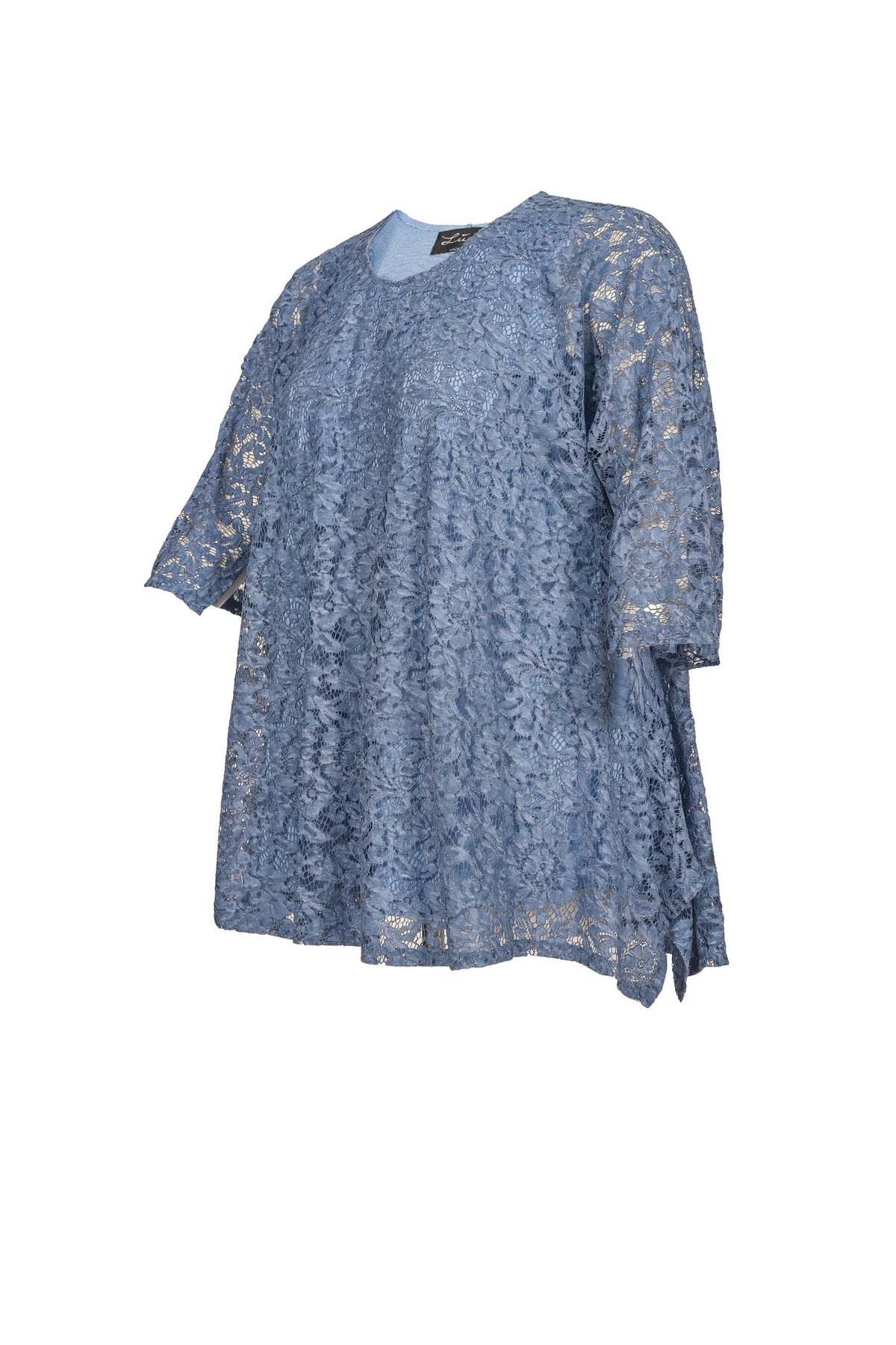 Tunique en viscose noire avec col en V – grandes tailles