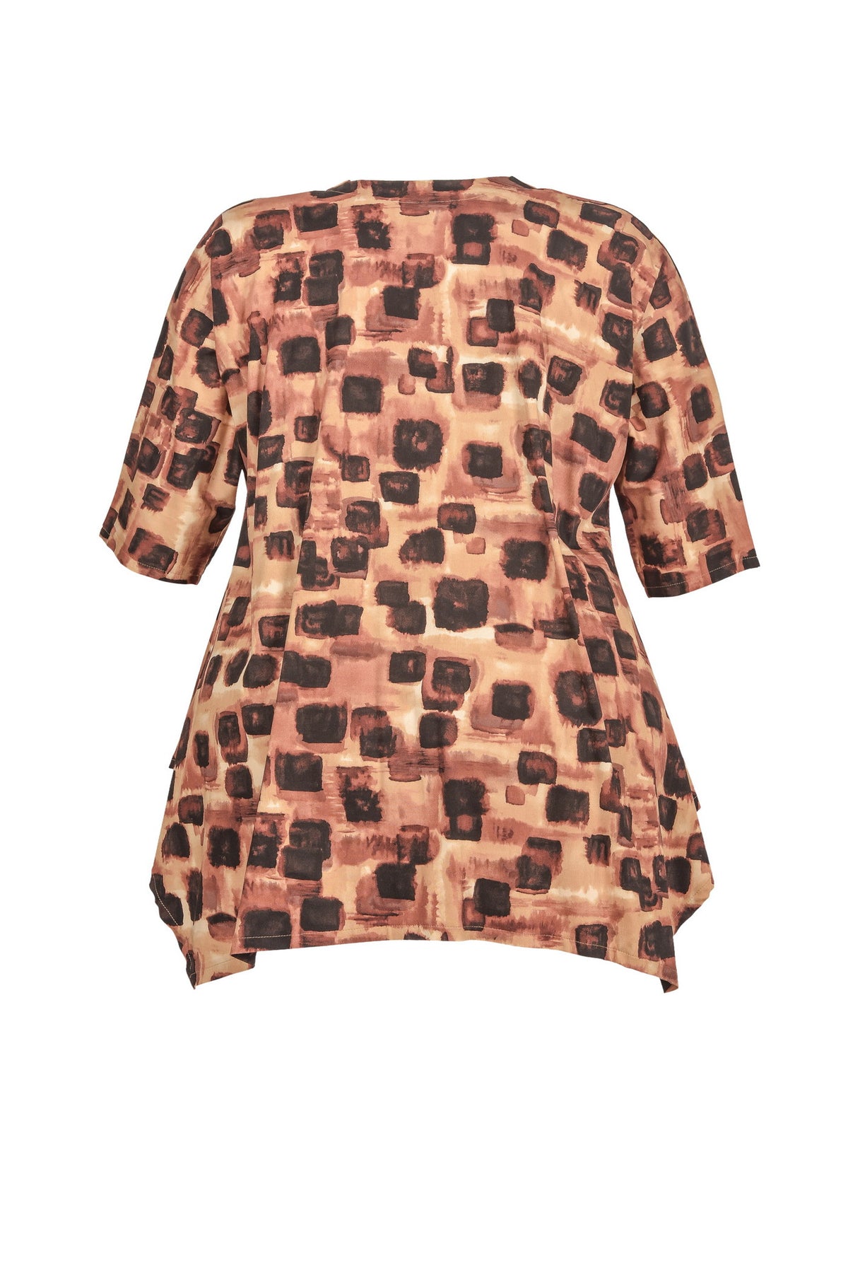 Tunique en viscose noire avec col en V – grandes tailles