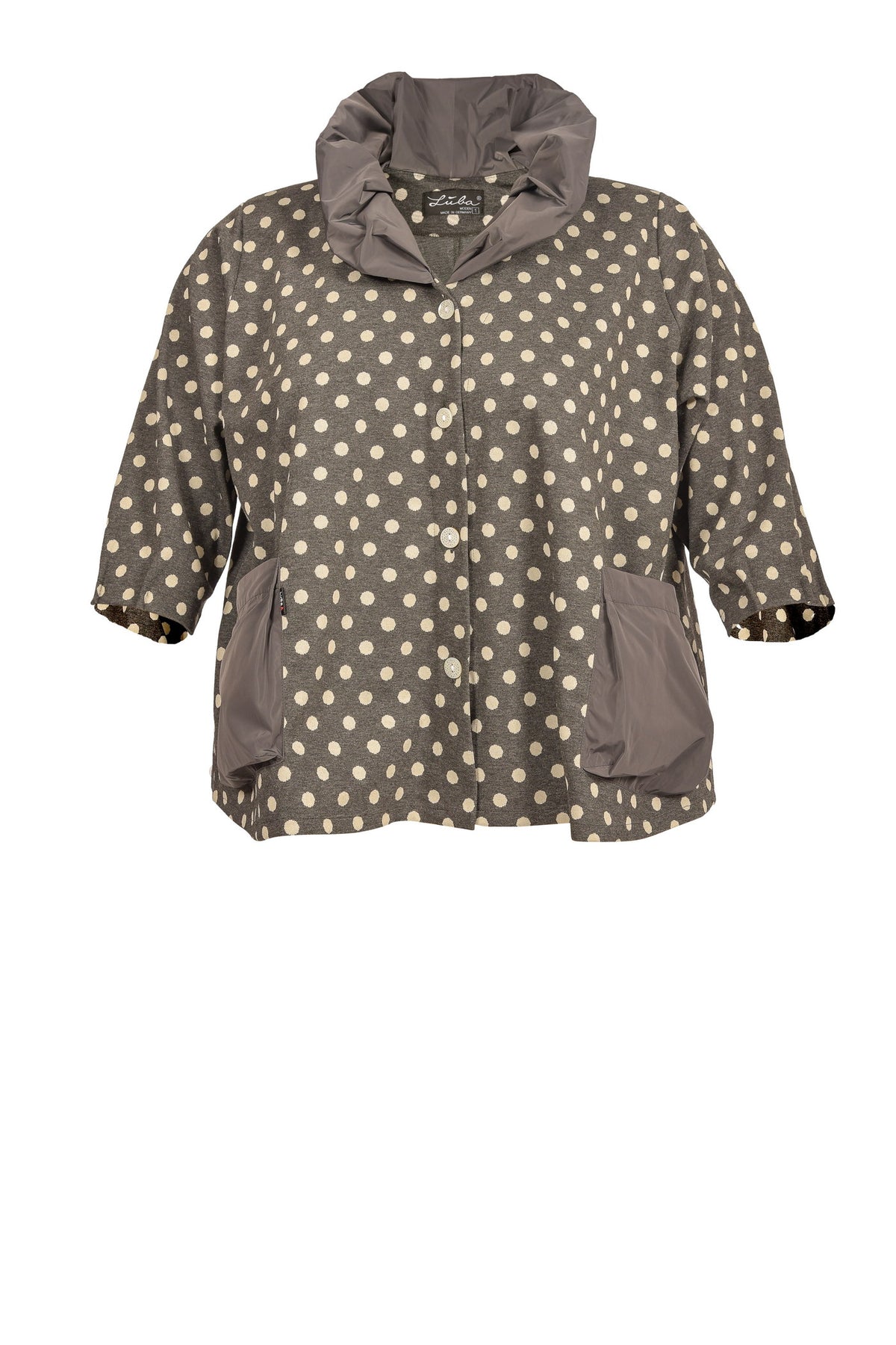 Jacquard Jacke mit Taft-Kragen und 2 Taschen – große Größen.