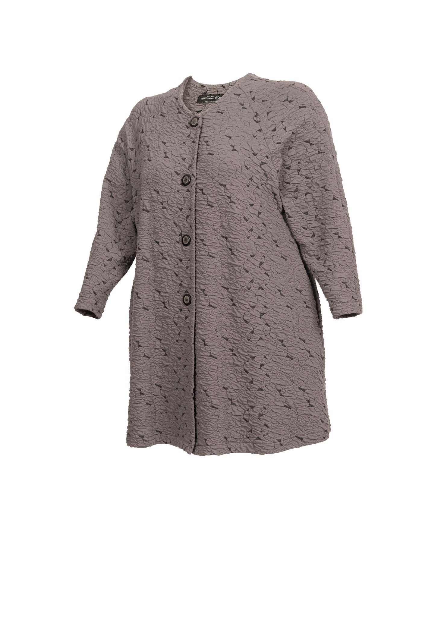 edle graue Jacquard-Jacke mit Raglanärmel seitenansicht