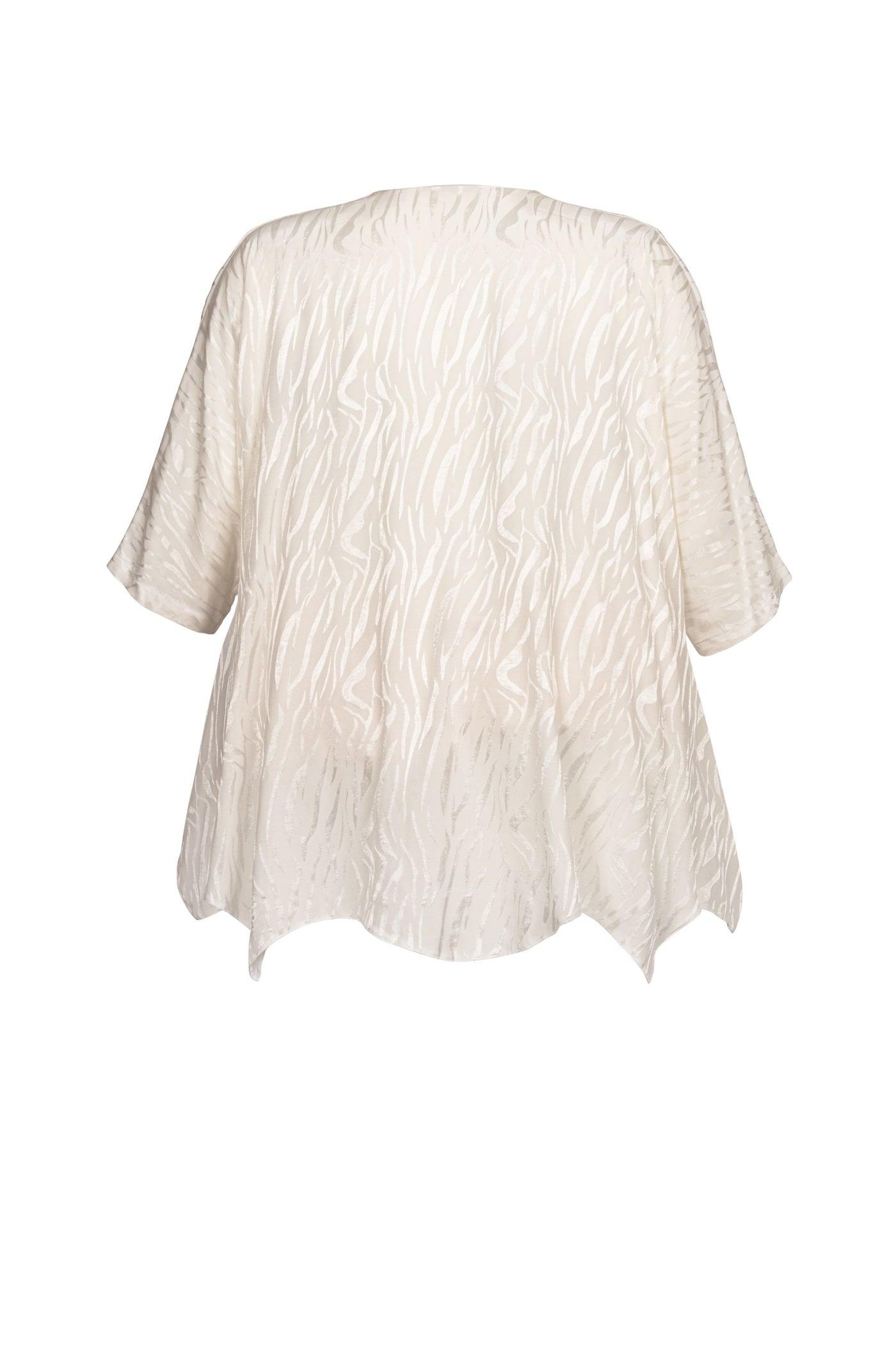 Hellbeige Tunika aus Viskose, 3/4 Ärmel