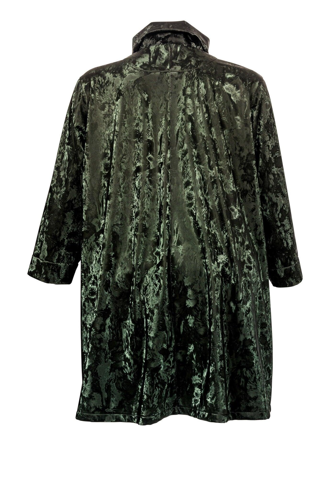 Rückansicht: Lederimitat-Parka mit Kapuze und Allover-Print