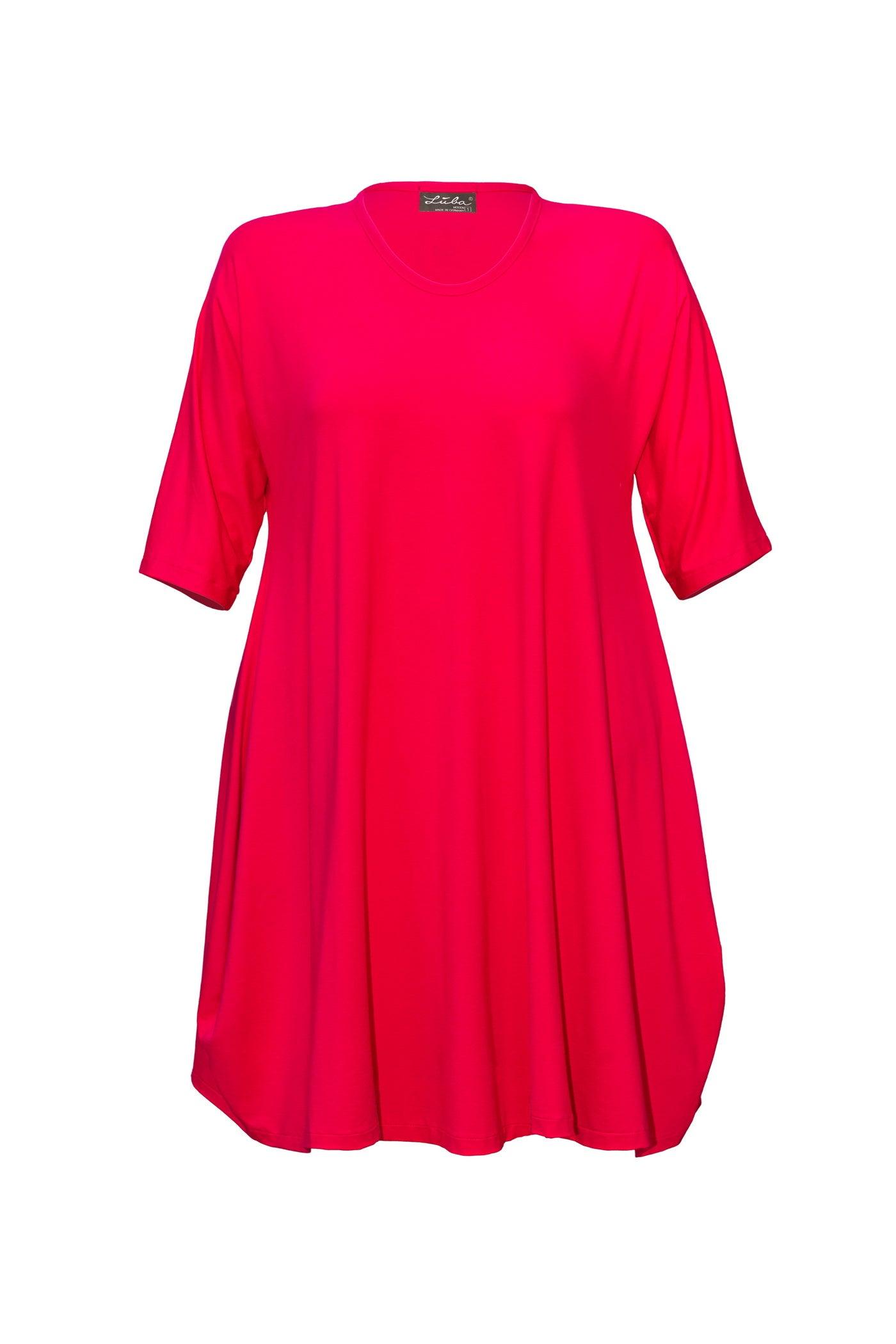 Pinkfarbenes Jersey-Viskose Kleid 3/4 Arm - Luba Moden
