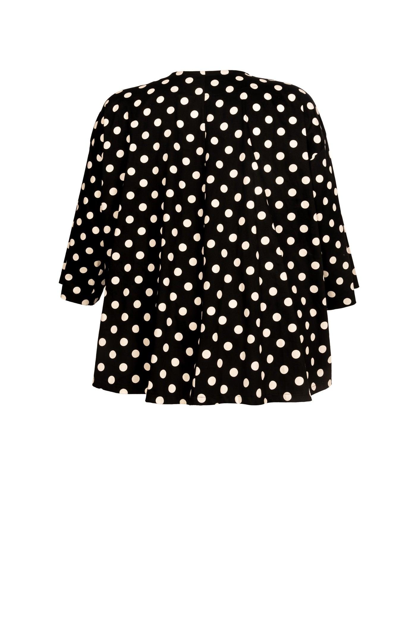 Detailansicht Schwarz-Weiße Jacke ohne Kragen