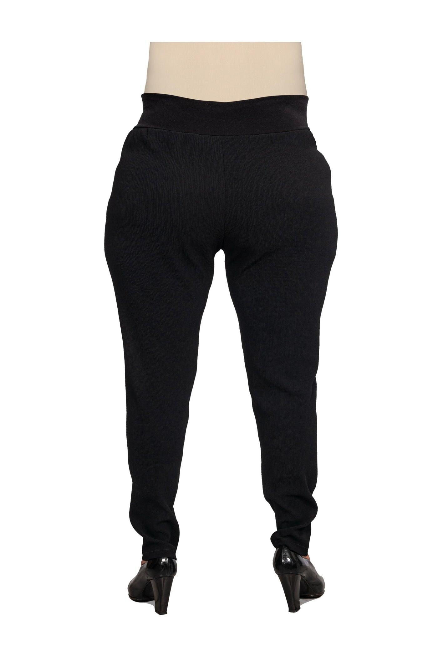 Schwarze Plissee-Leggings - Rückansicht