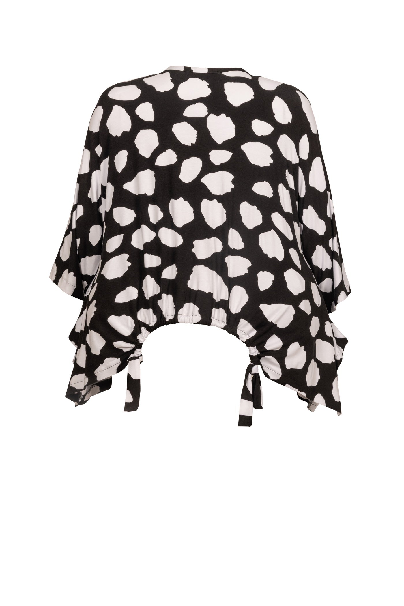 Schwarz-weiße Jersey-Tunika mit High-Low-Saum.