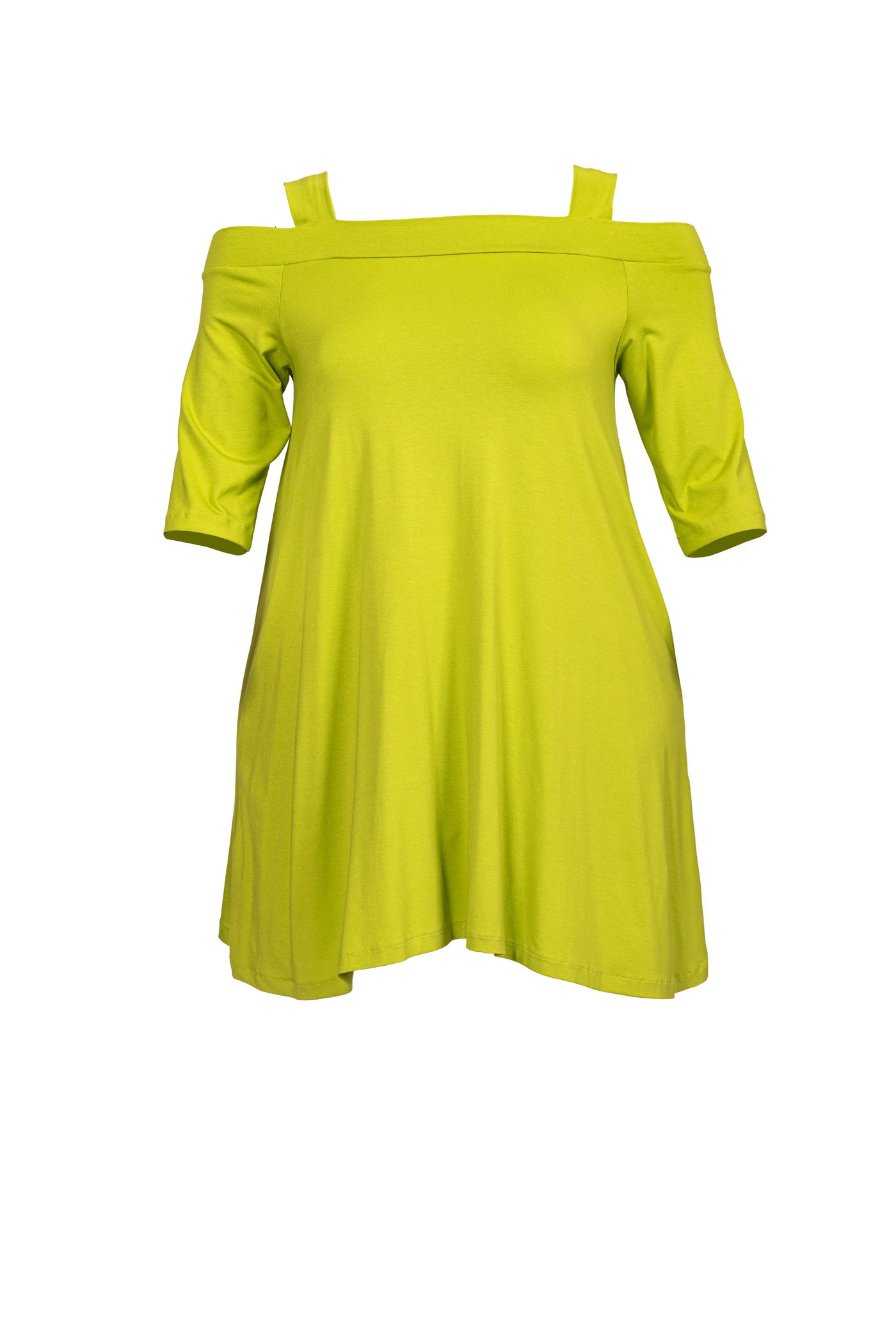 Luftiges schulterfreies Jersey-Sommerkleid, in mint.