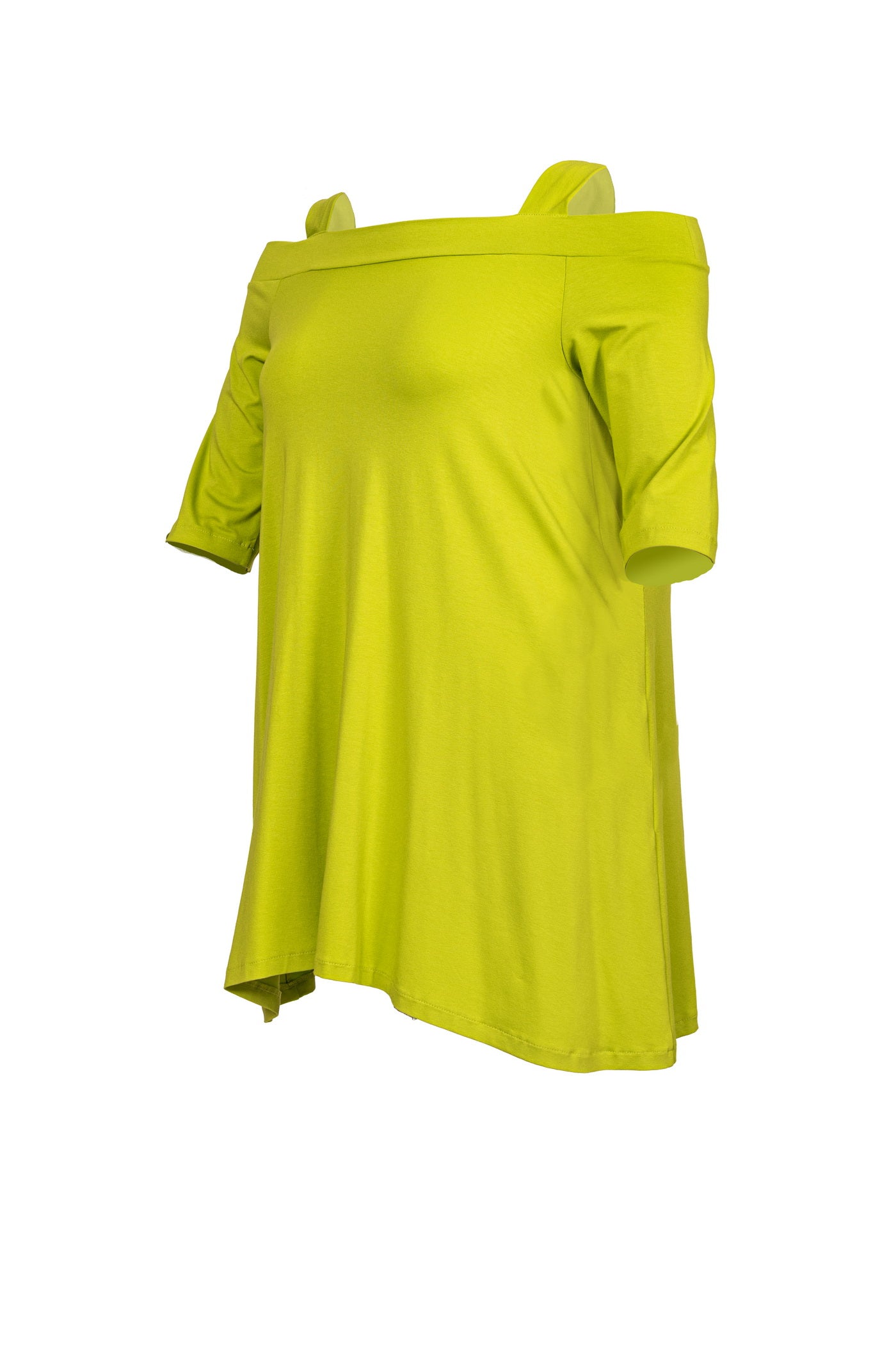 Luftiges schulterfreies Jersey-Sommerkleid, in mint.