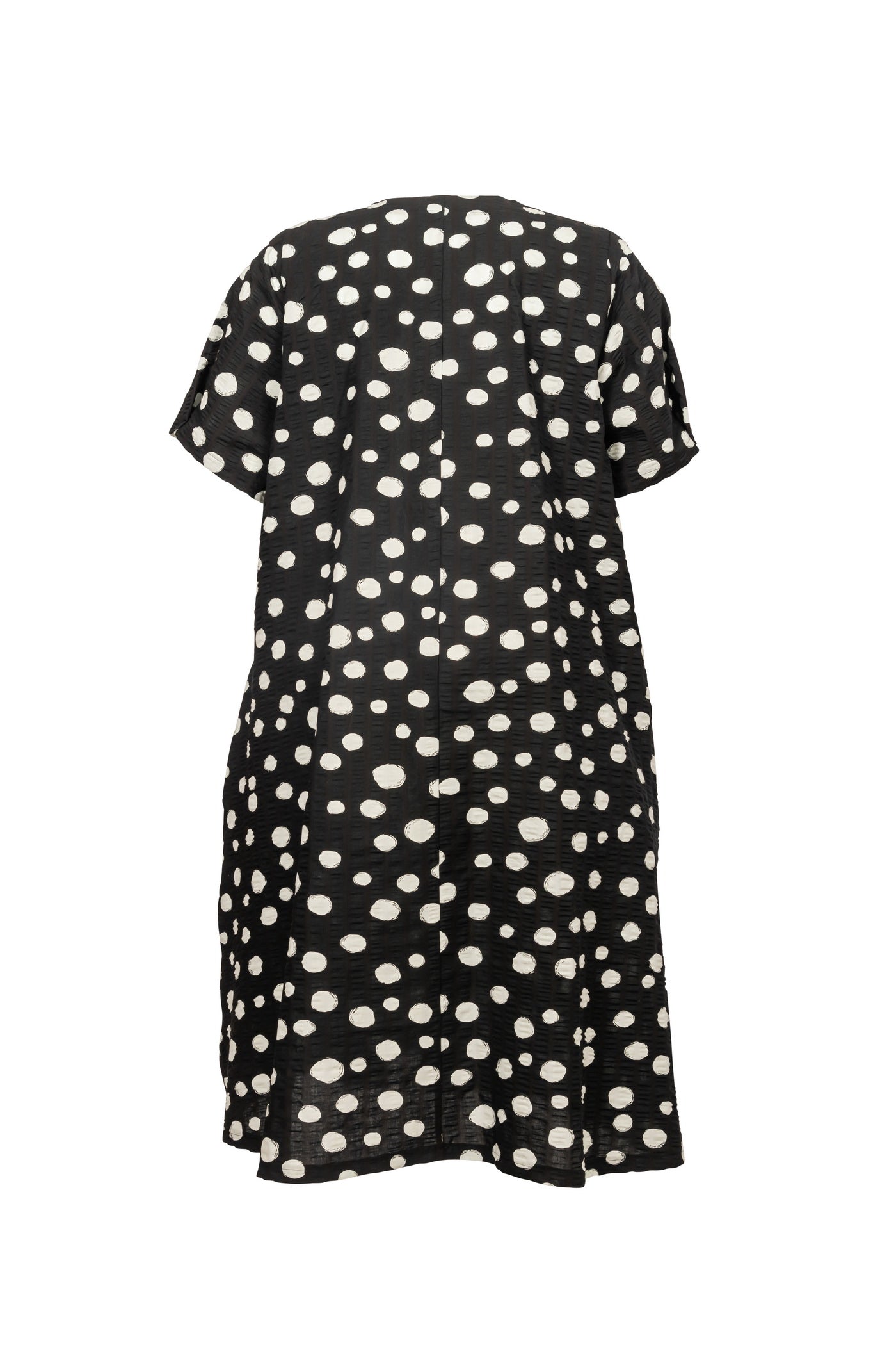 Cotton Dress Black with White Dots