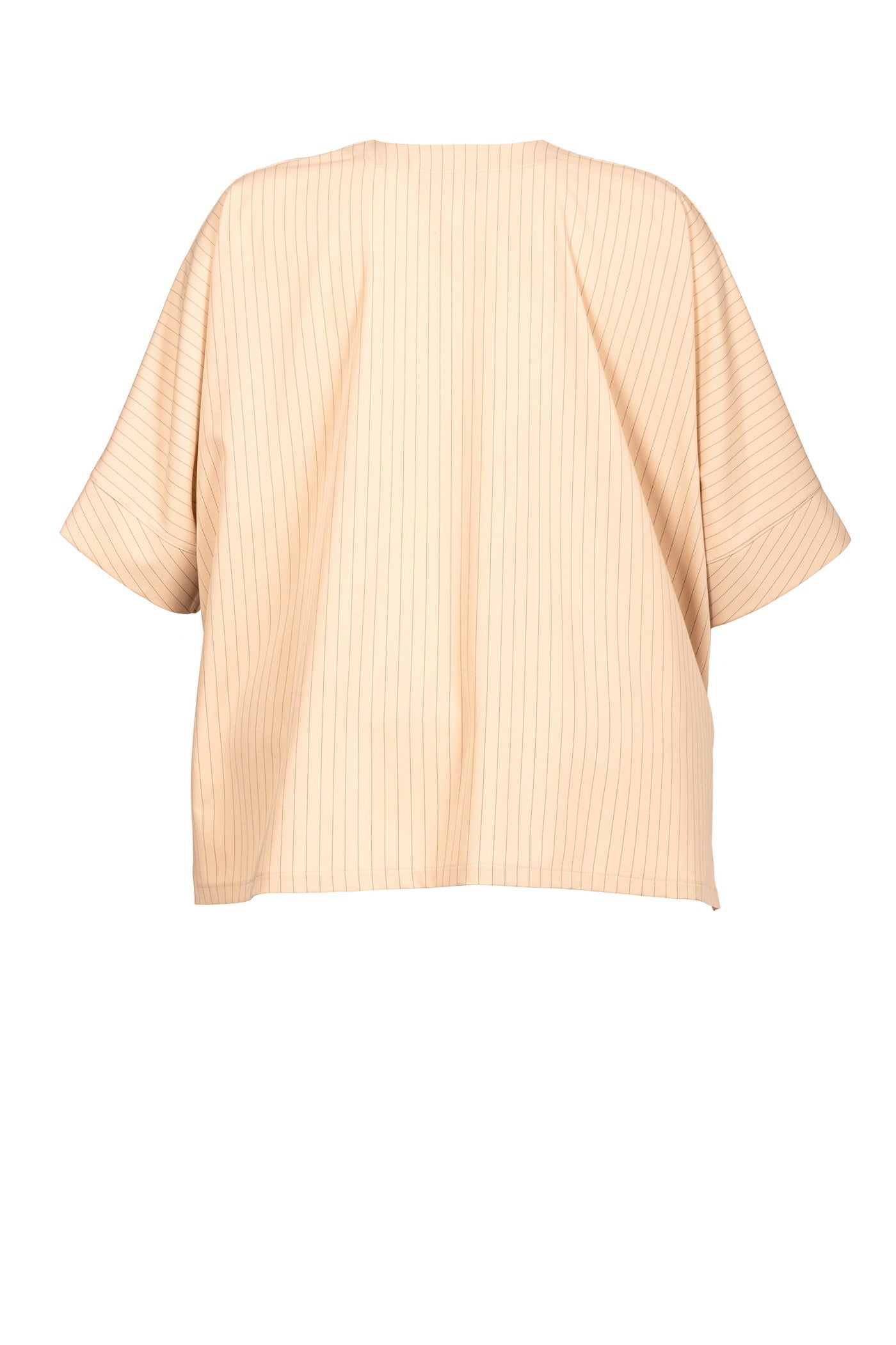 Edle beige Tunika mit schwarzen Nadelstreifen.