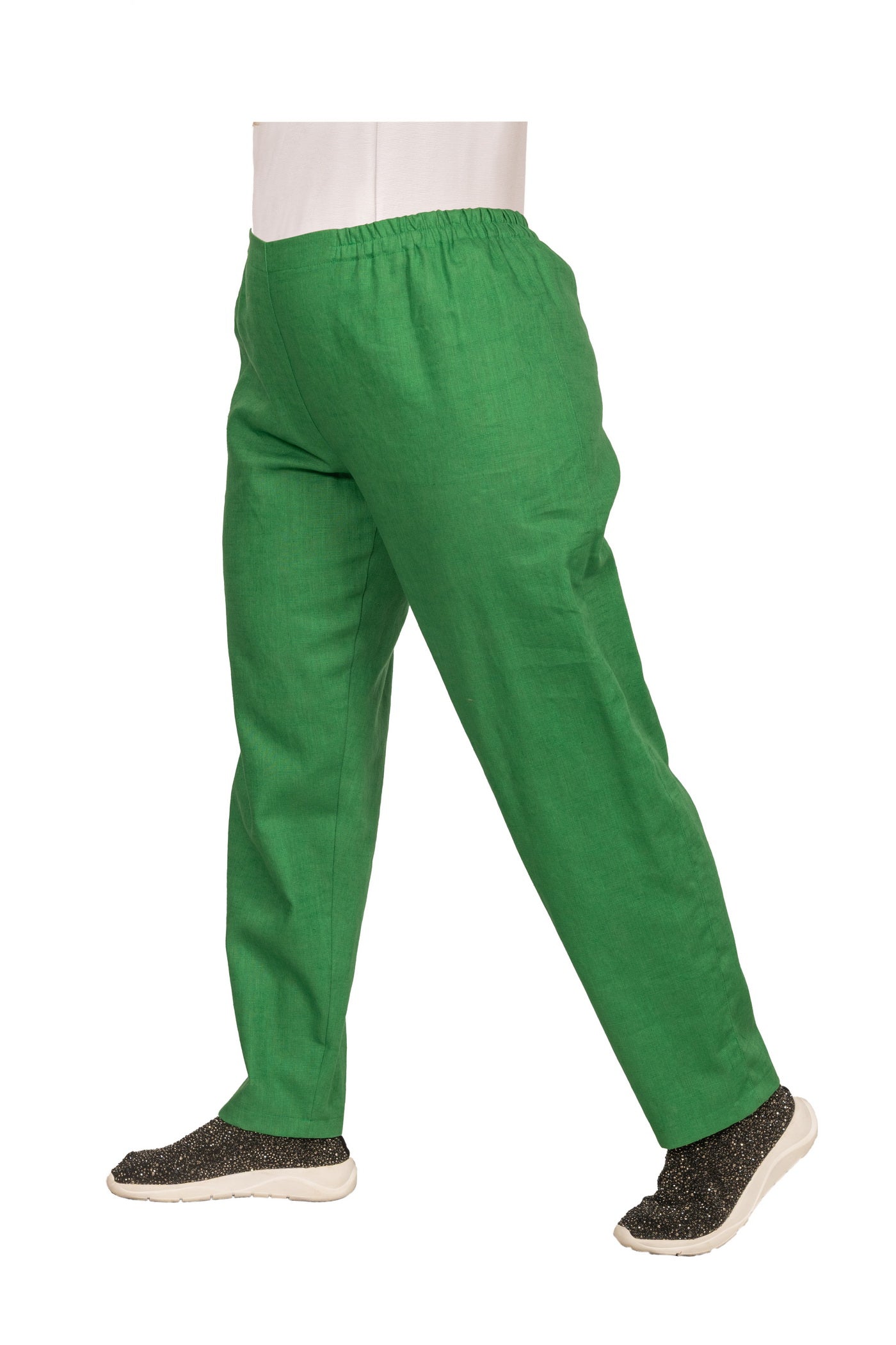 Klassische grüne Leinen-Hose.
