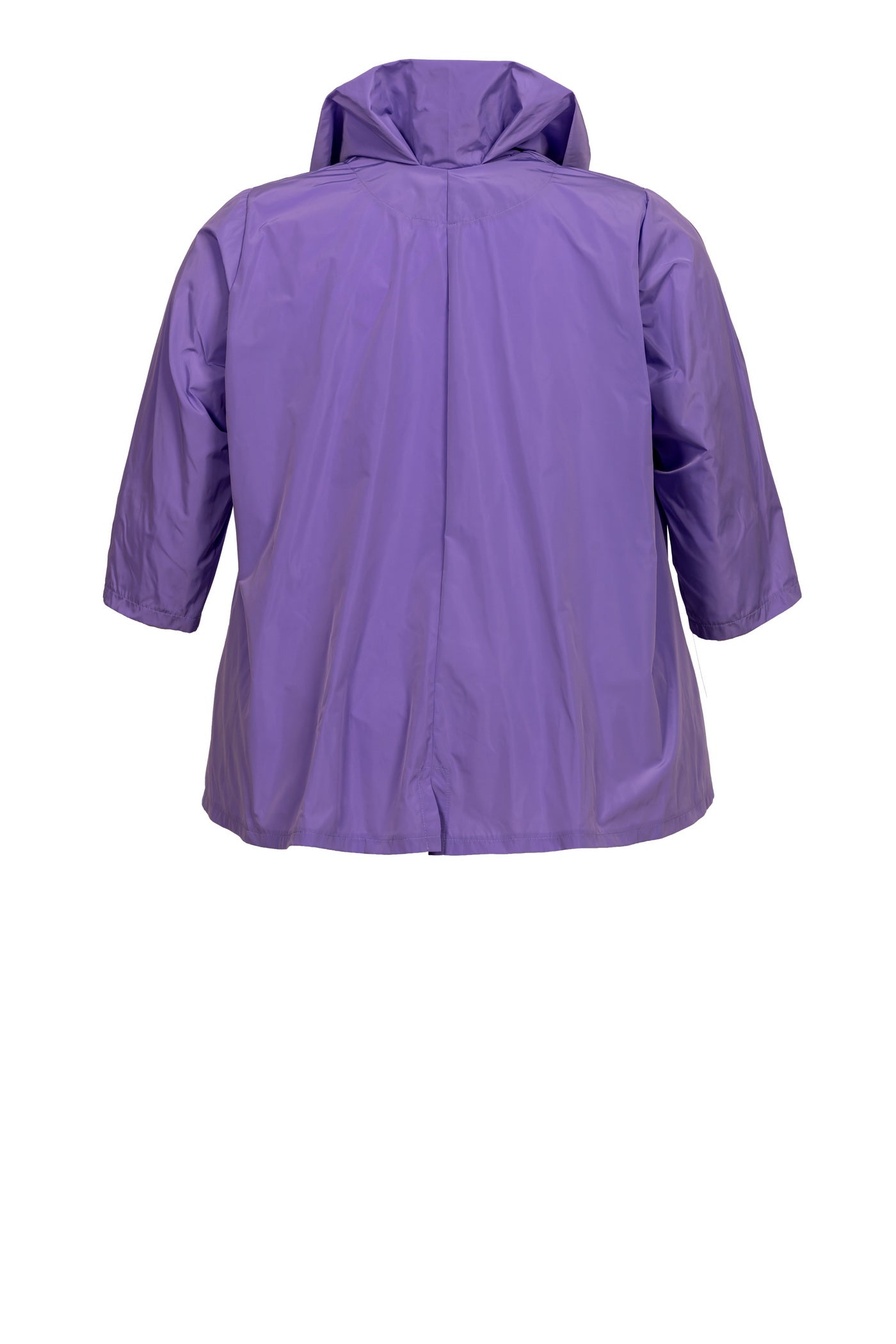 Pastell-Lila Taft-Jacke mit Beuteltasche und ausgefallenem Kragen.