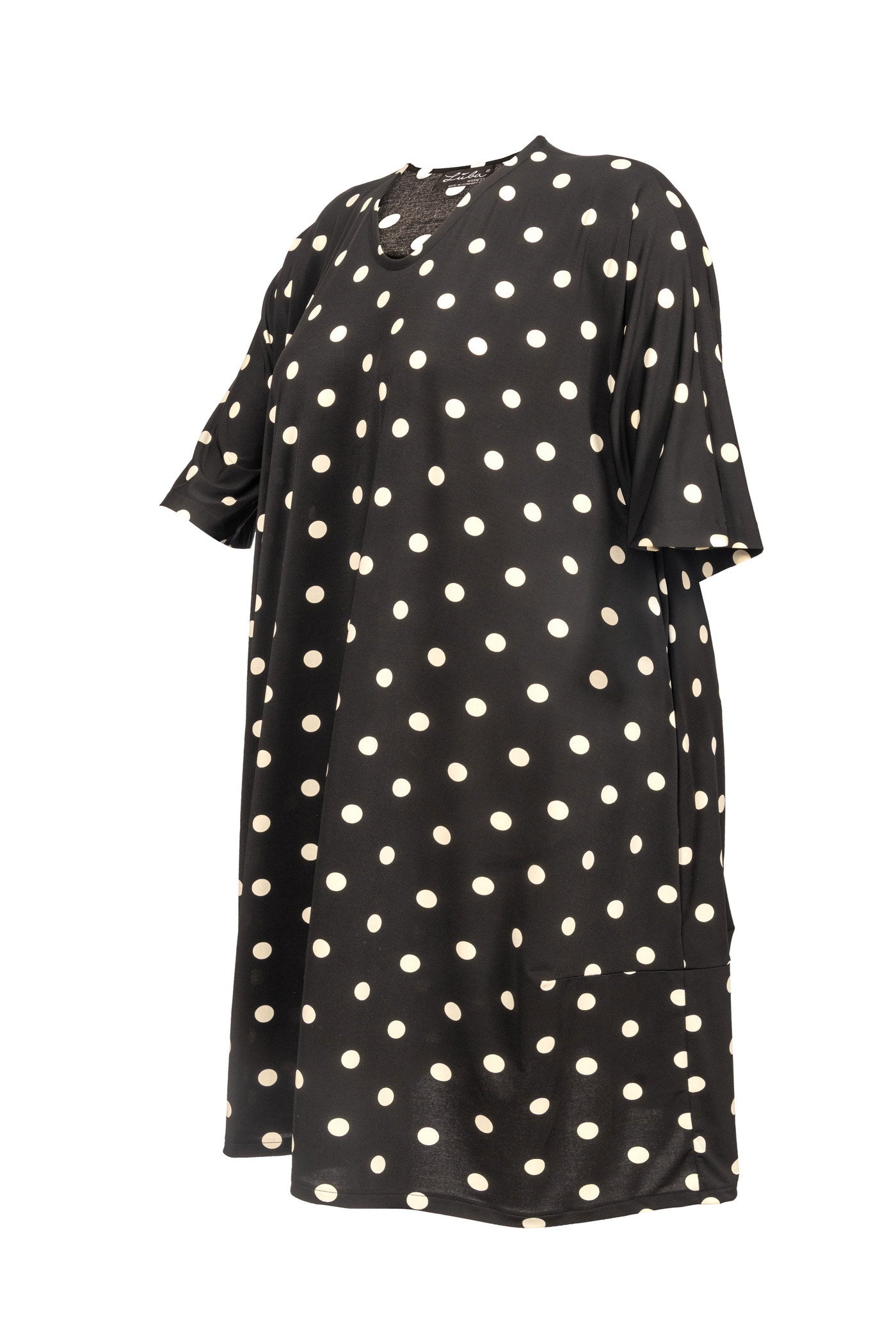 Maxi-Sommer Kleid Schwarz mit weißen Punkten